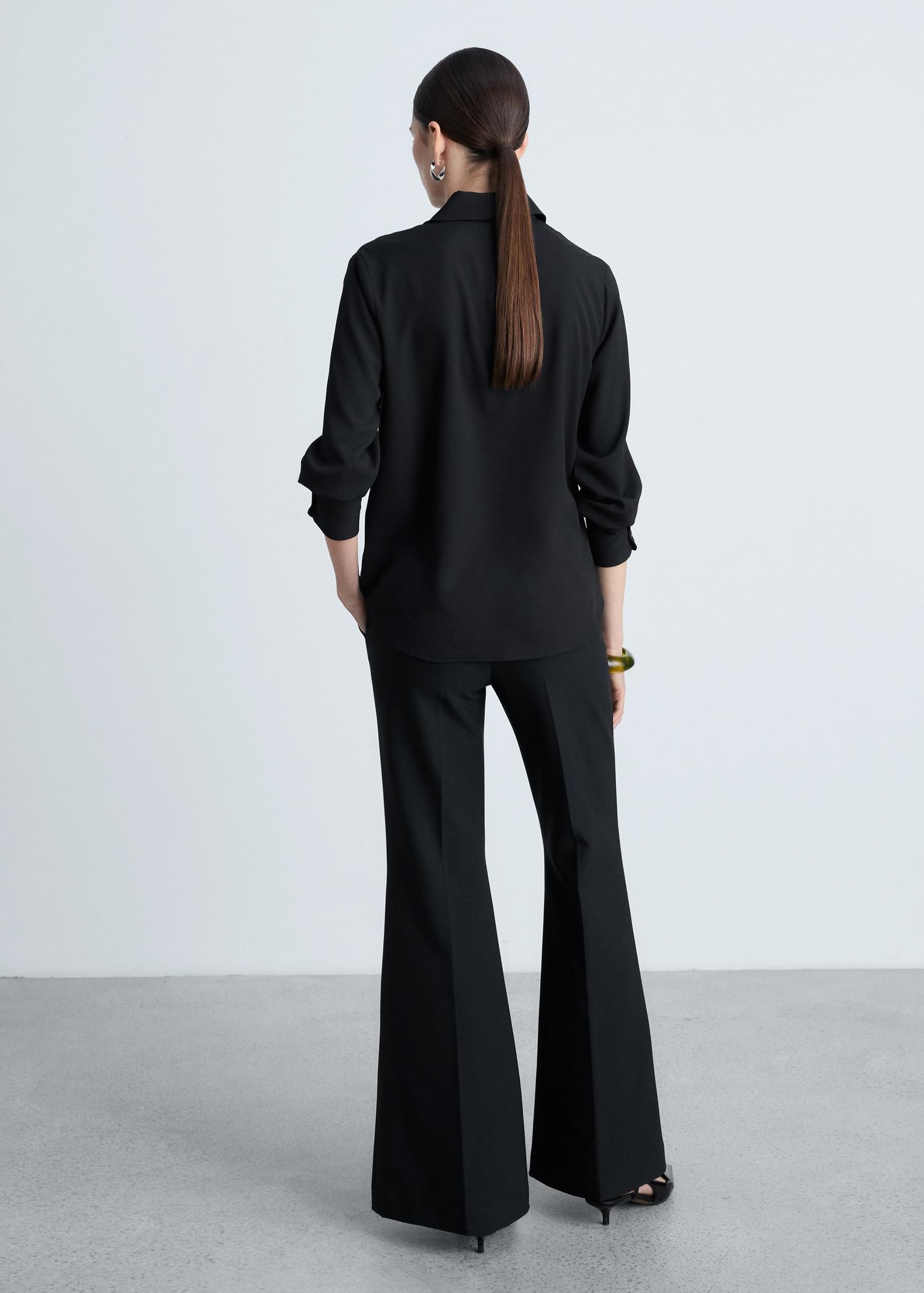 Fluid long-sleeved shirt - Women | MANGO USA Product Image