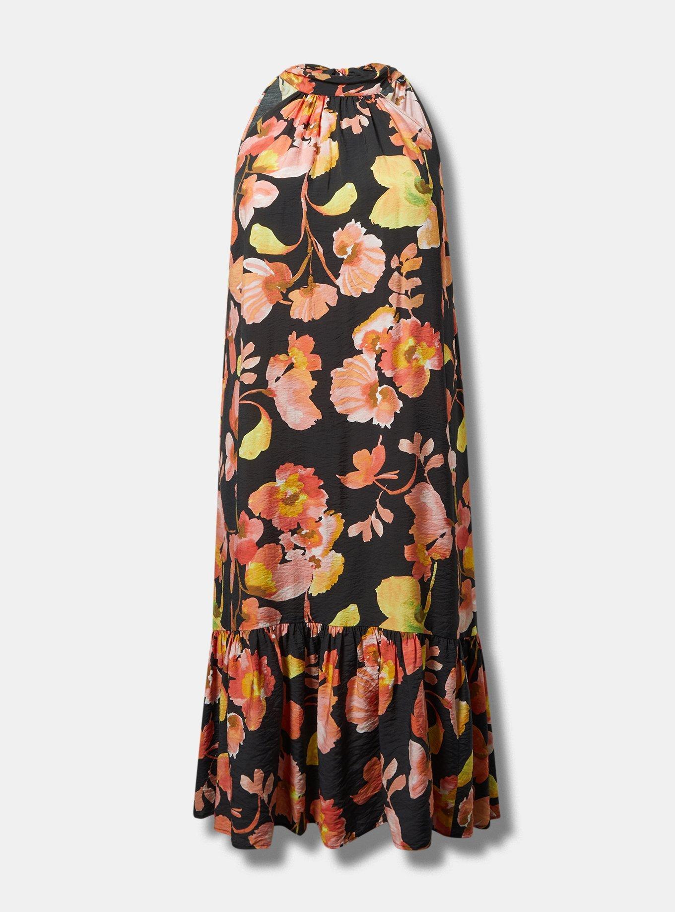 Midi High-Neck Tie-Back Dress Product Image