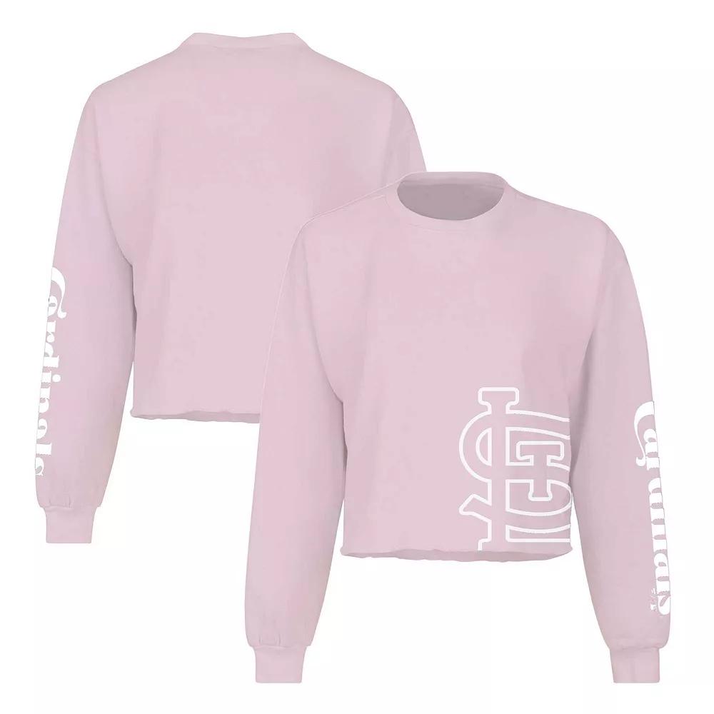 Women's Fanatics Branded Pink St. Louis Cardinals Cropped Slouchy Long Sleeve T-Shirt, Size: XL Product Image