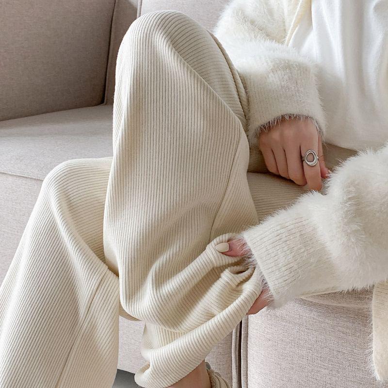 Maternity High Waist Plain Wide Leg Pants Product Image