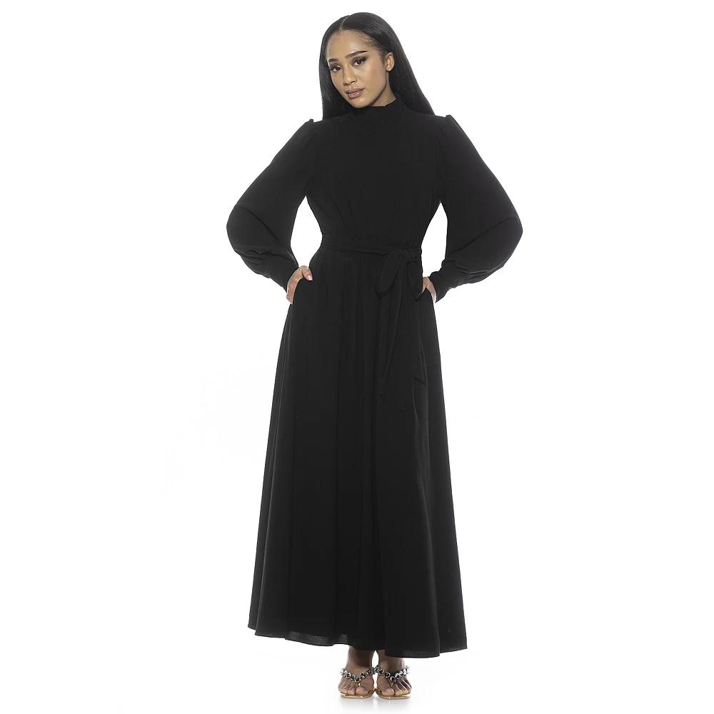 Women's ALEXIA ADMOR Isaliah Mockneck Blouson Sleeve Maxi Dress,  Product Image