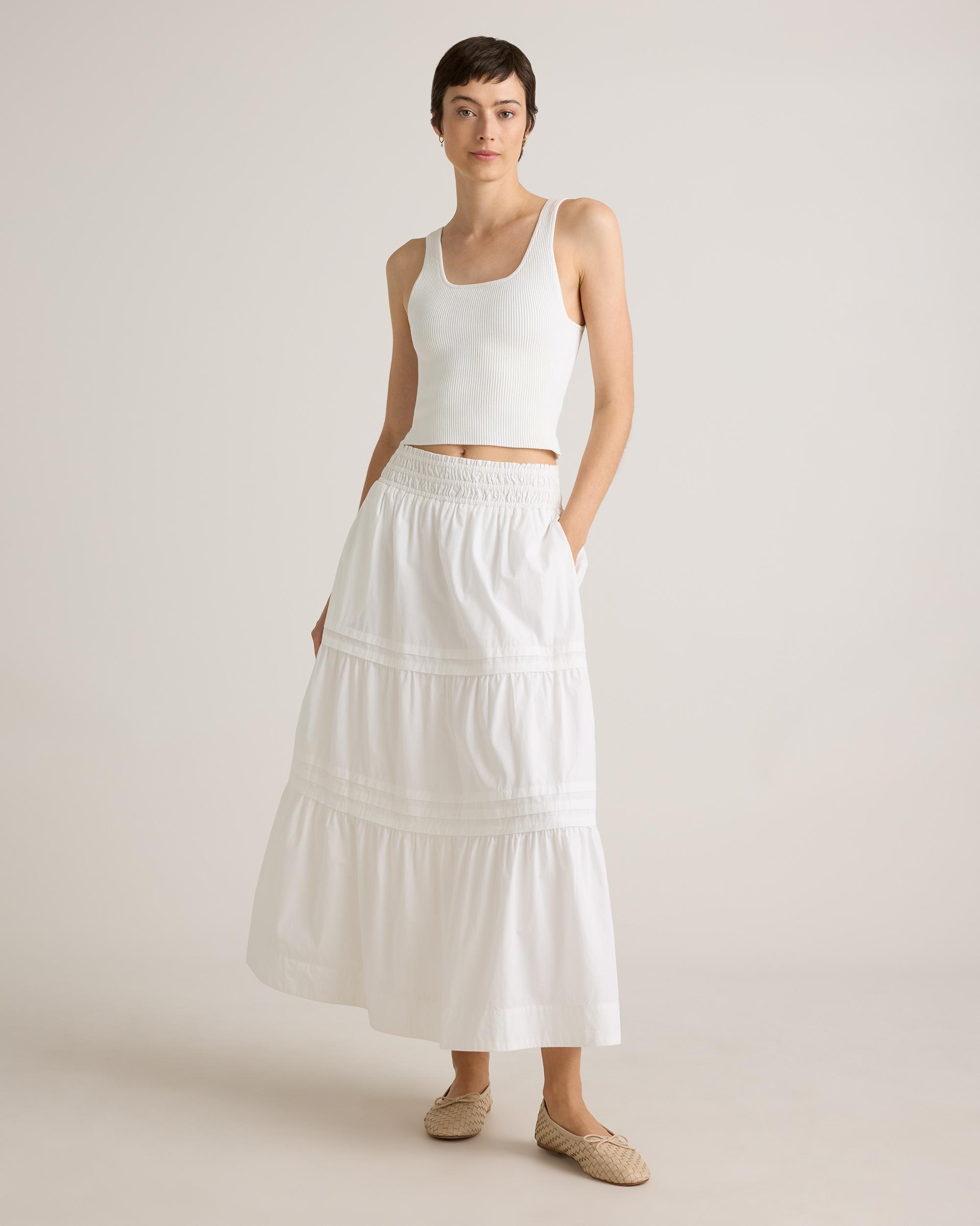 Quince | Women's Poplin Tiered Maxi Skirt Organic Cotton Product Image