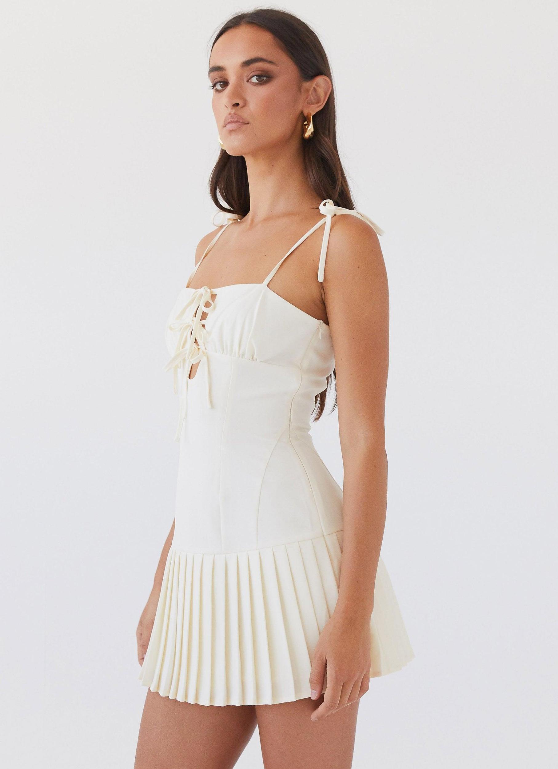 Love Seeker Corset Mini Dress - Ivory Product Image