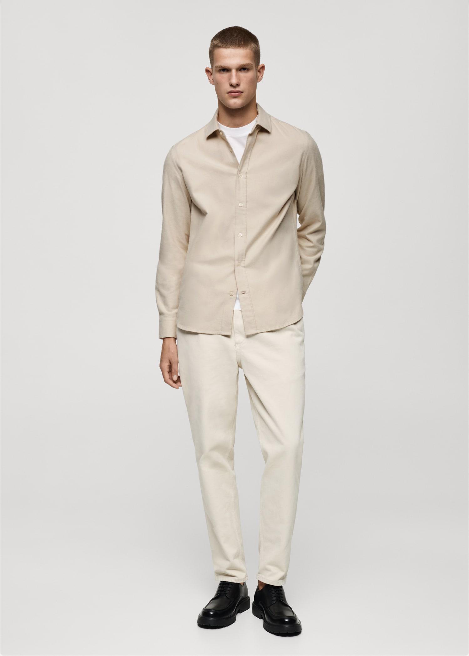 100% cotton flannel regular-fit shirt - Men | MANGO USA Product Image