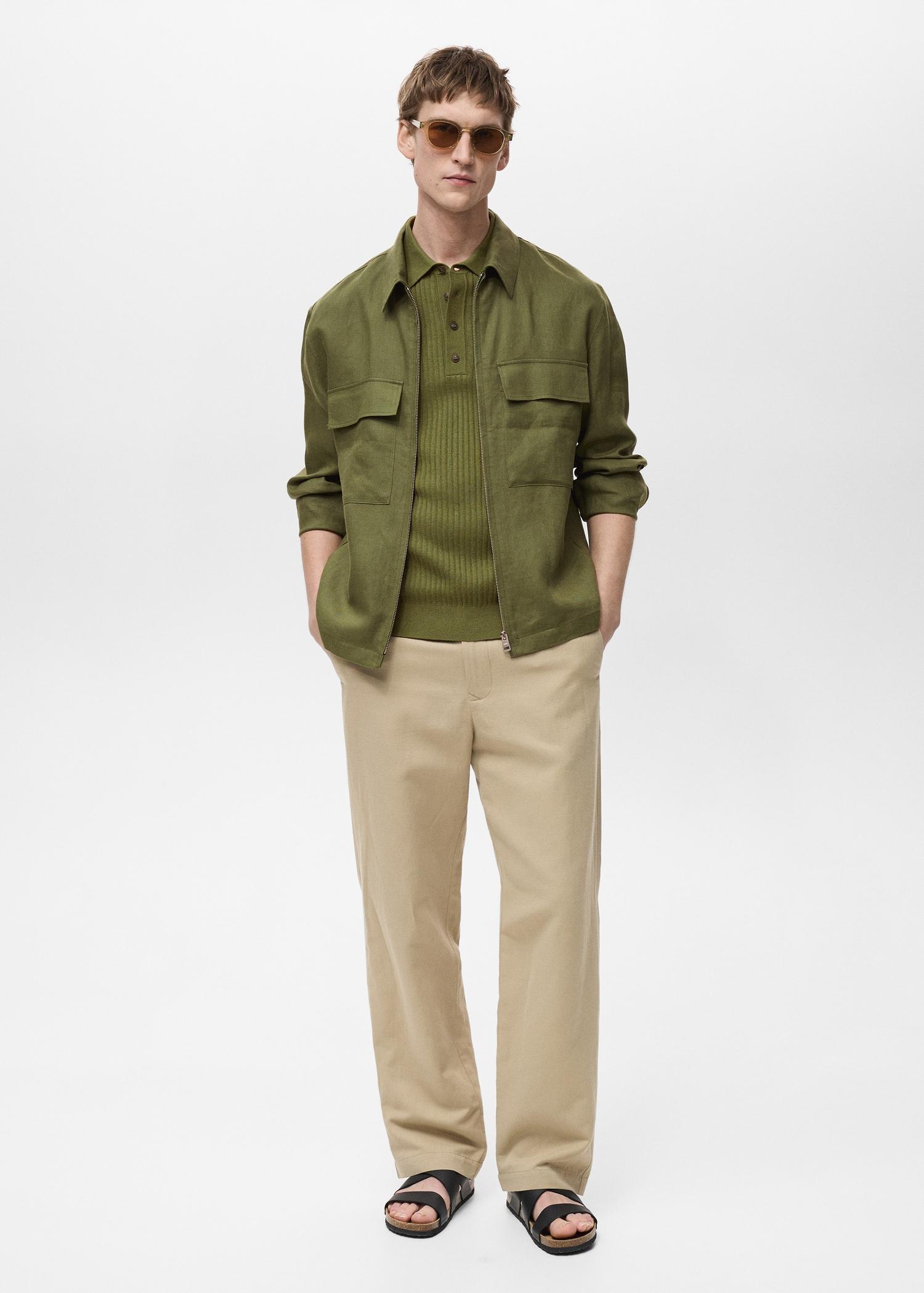 100% linen jacket with pockets - Men | MANGO USA Product Image