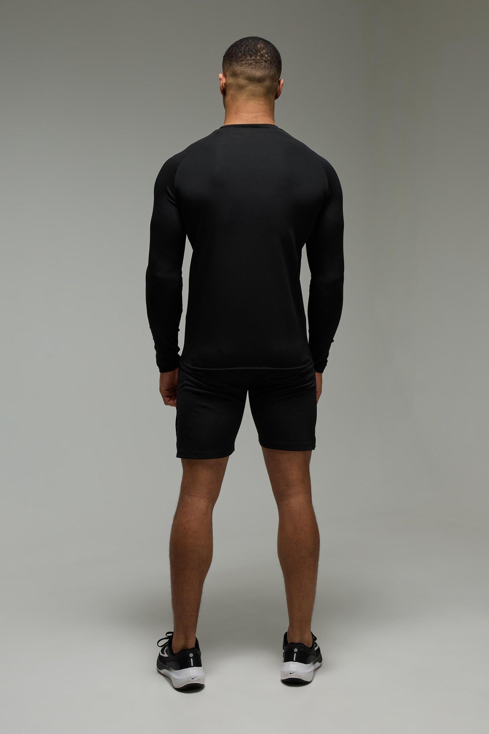 Man Active Crew Neck 1/4 Zip Short Tracksuit | boohooMAN USA Product Image