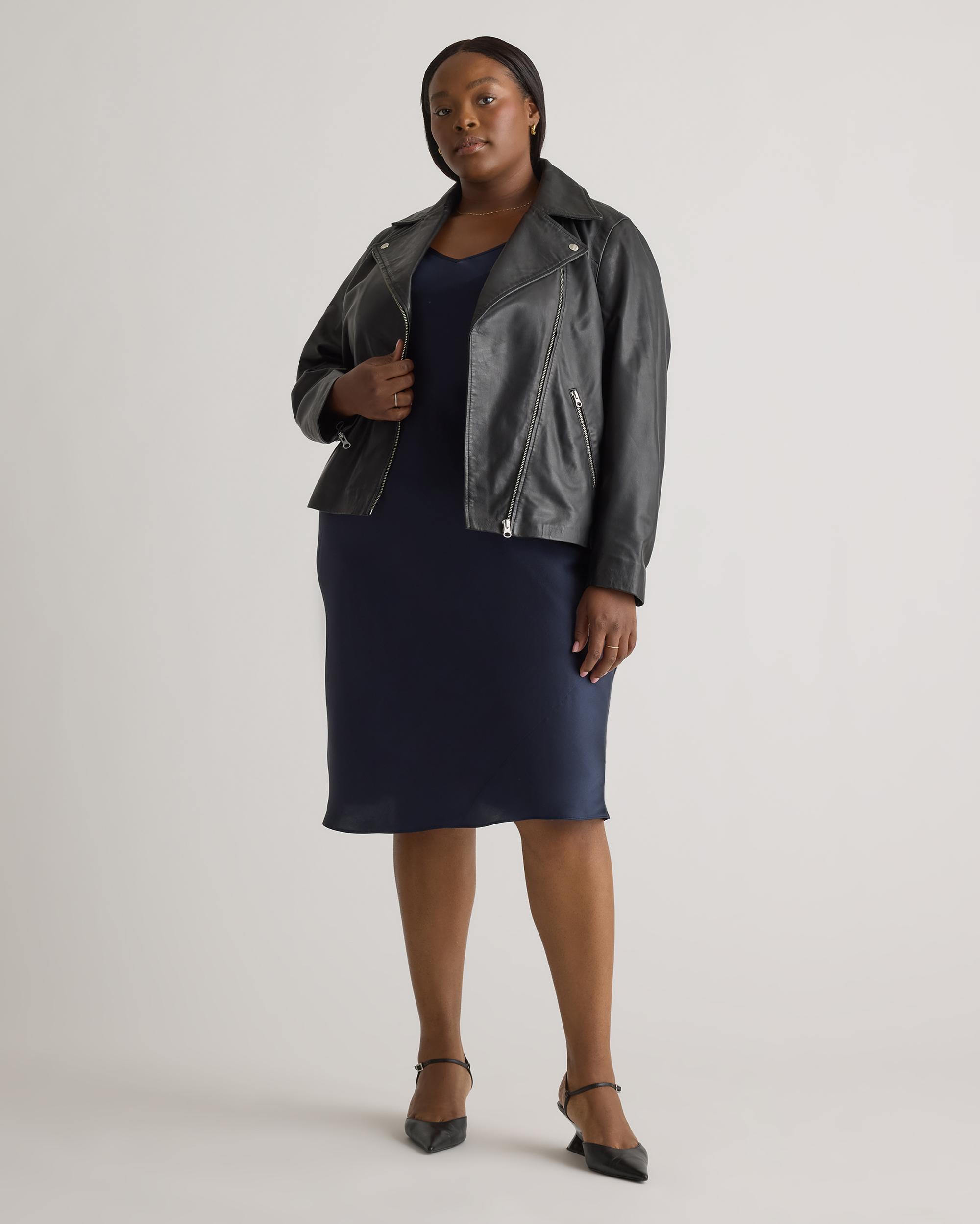 Quince | Women's 100% Washed Leather Biker Jacket Product Image