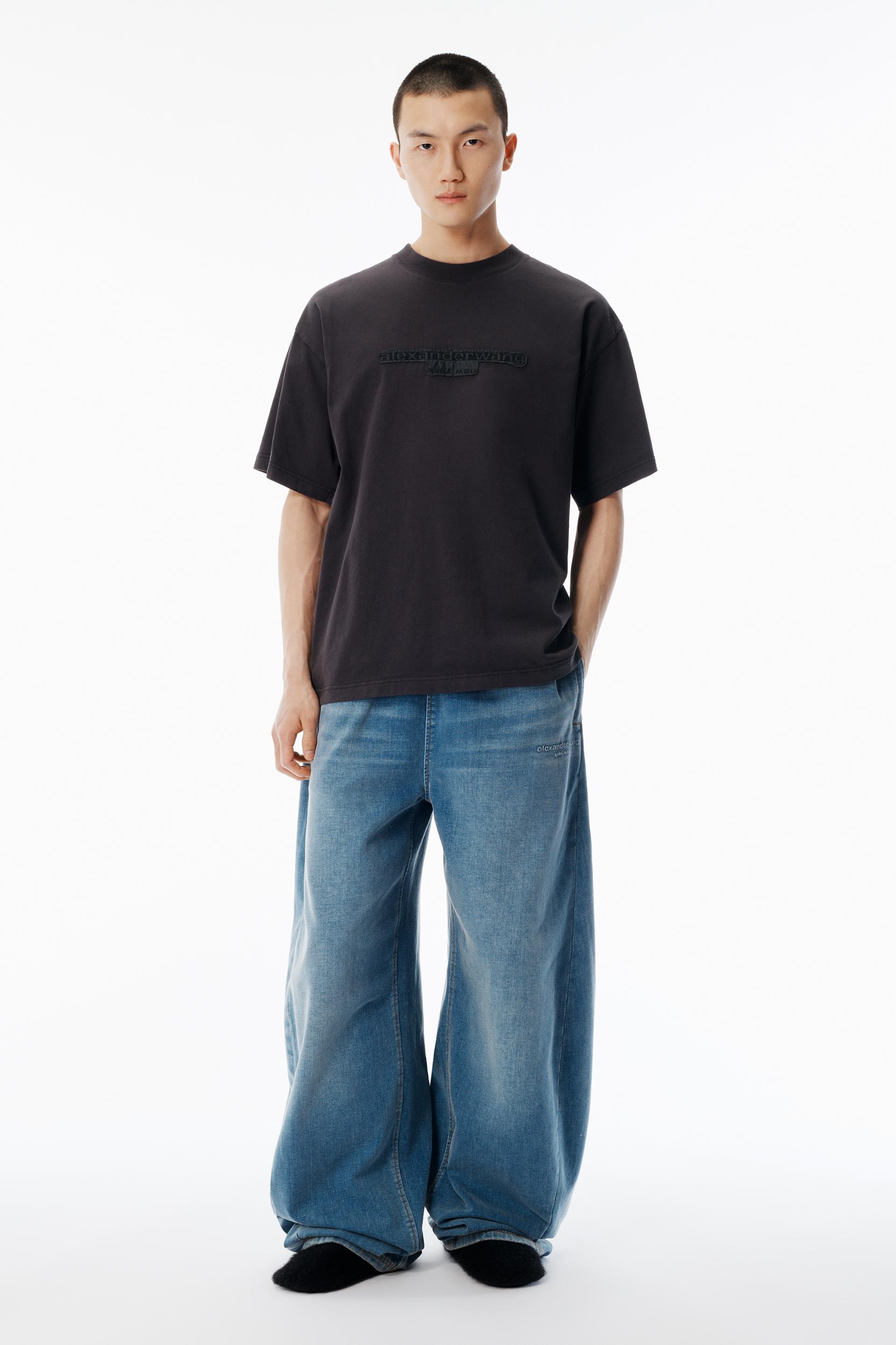 Washed Grey Jersey Logo Long-sleeve Tee Product Image