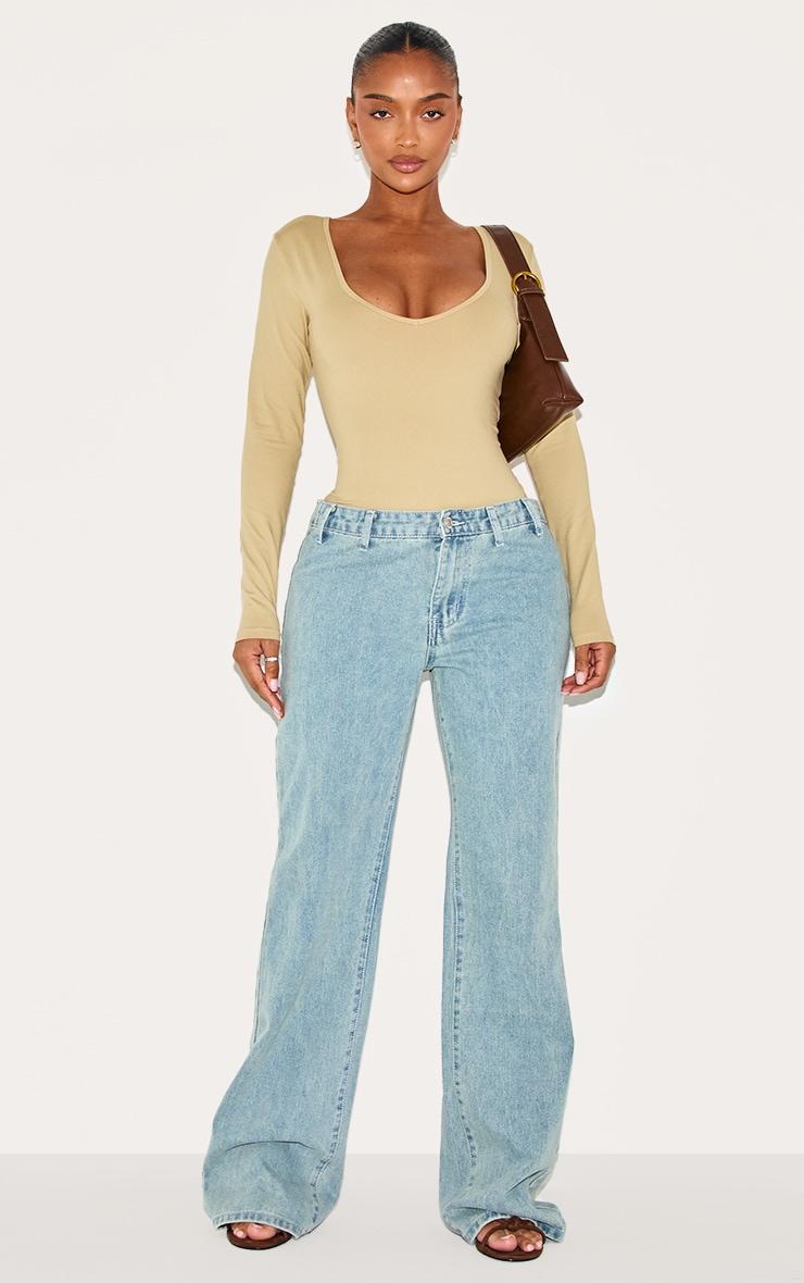 Shape Stone Sculpted V Neck Long Sleeve Bodysuit Product Image