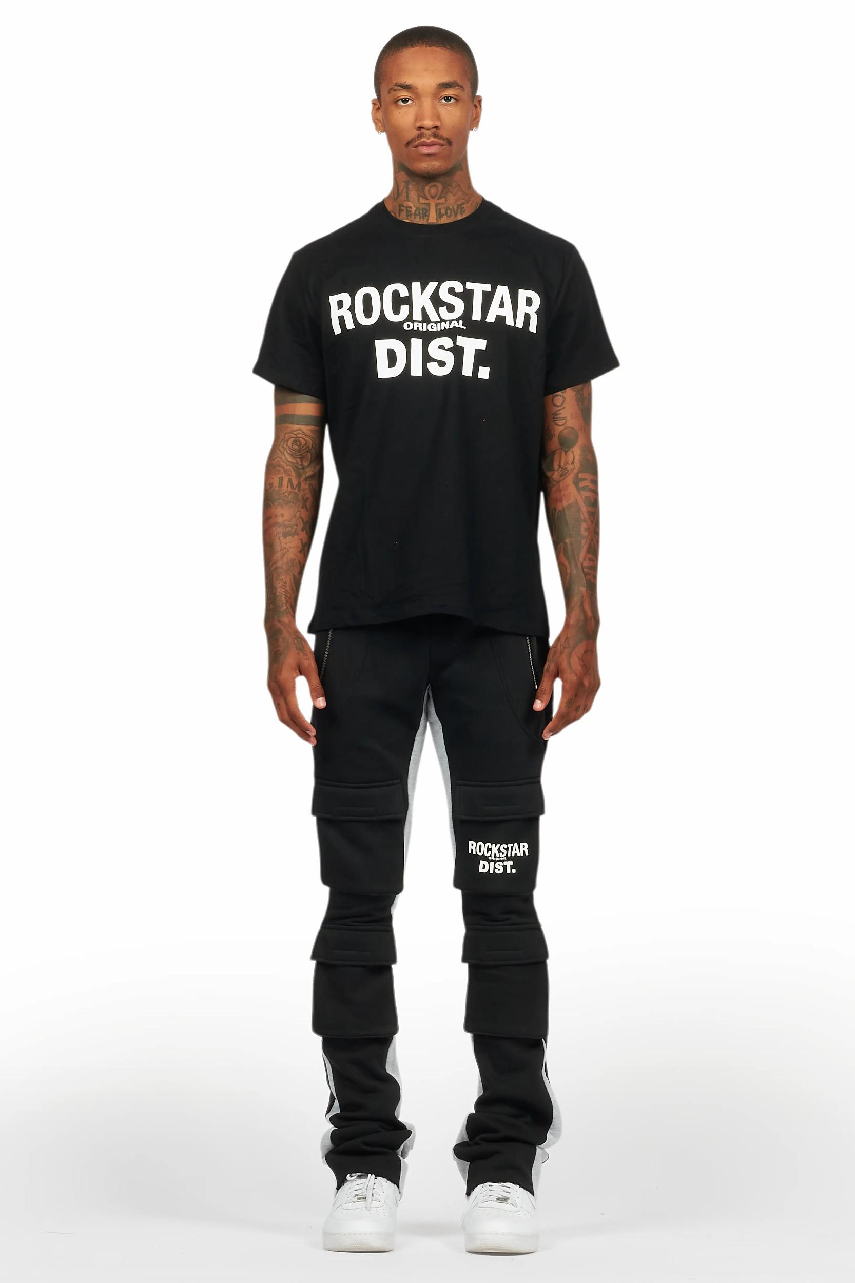 Antoon Black T-Shirt/Stacked Flare Track Set Male Product Image