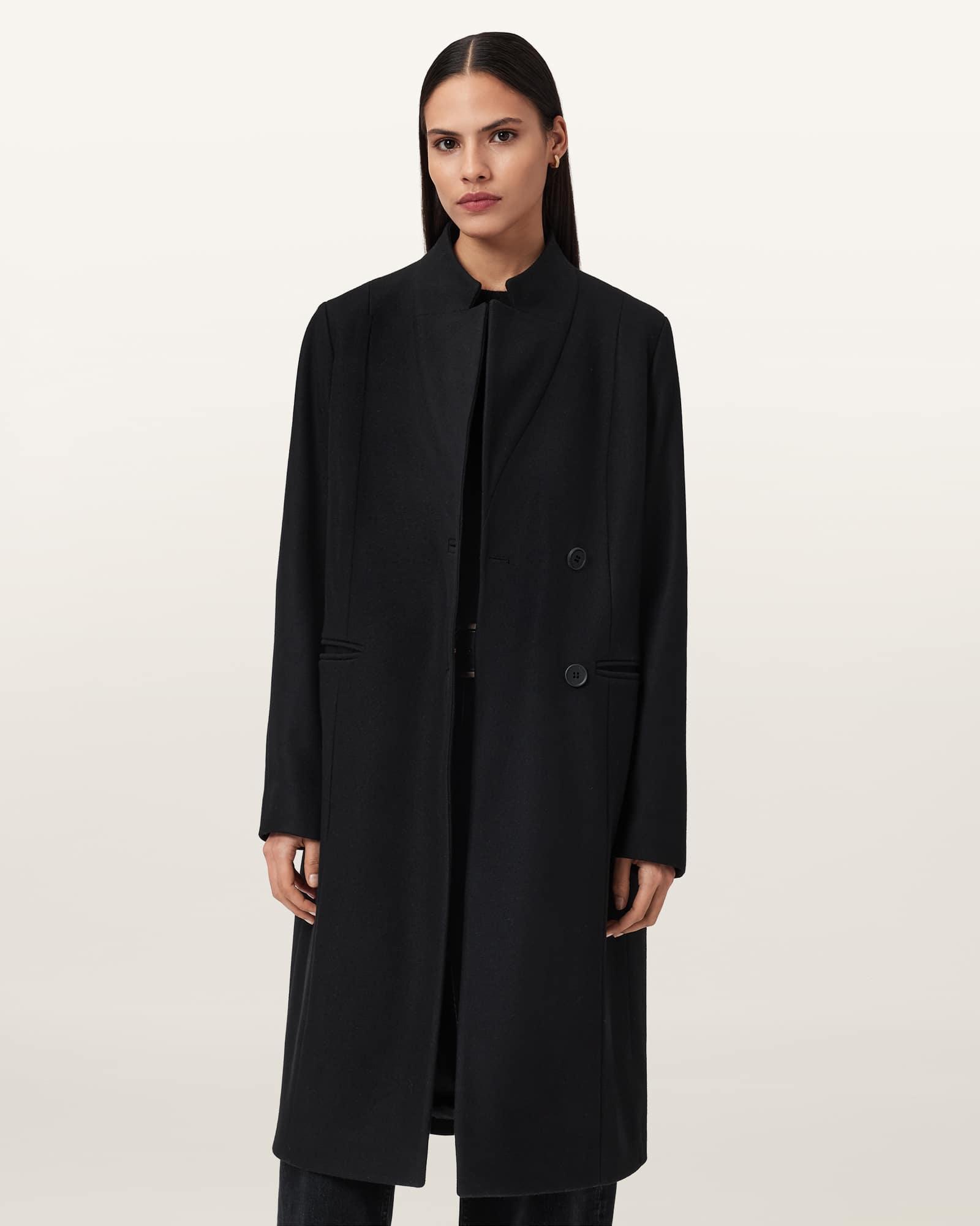 Sidney Wool Cashmere Blend Tailored Coat Black | ALLSAINTS US Product Image