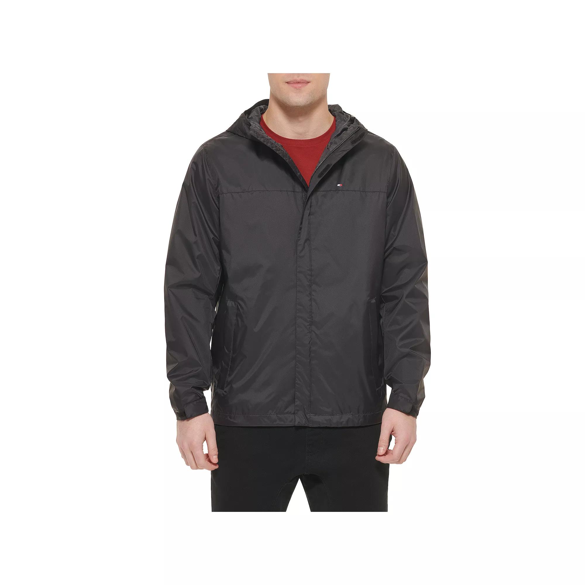 Big & Tall Tommy Hilfiger Hooded Rain Jacket, Men's,  Product Image