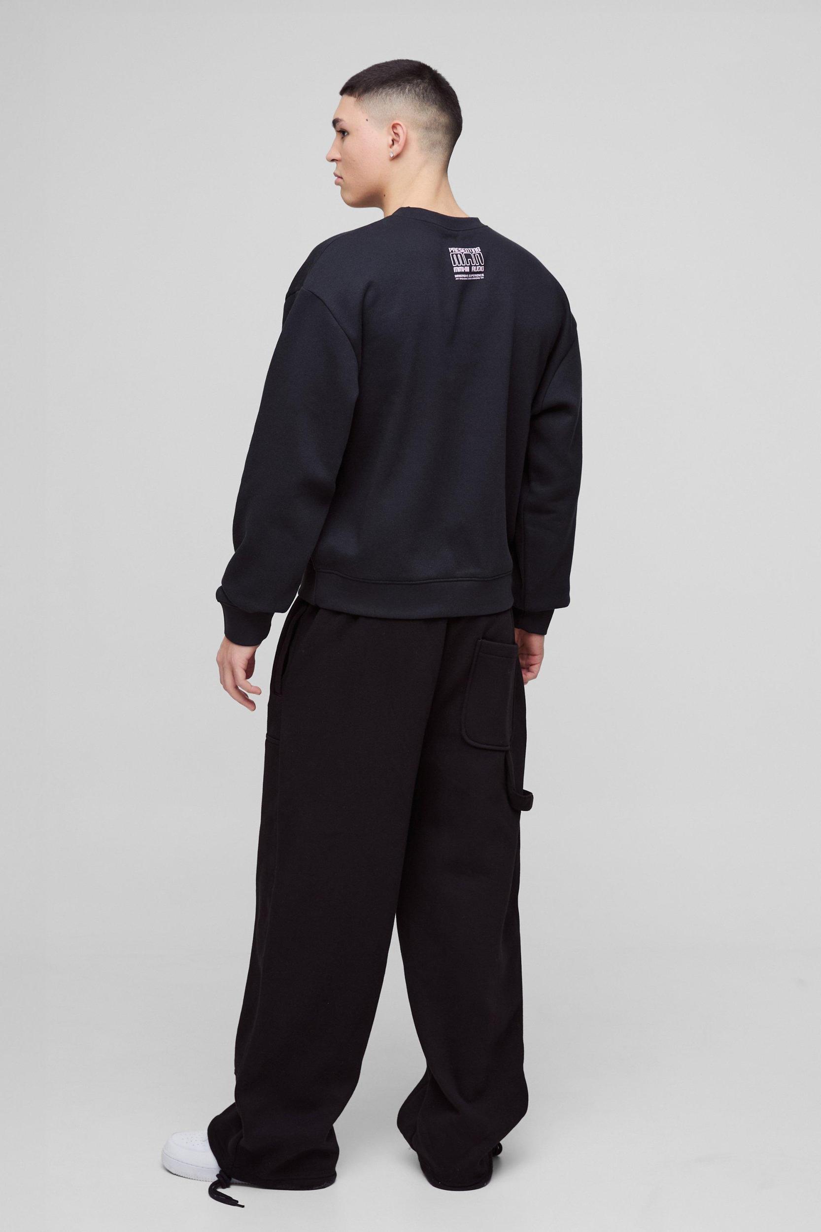 Oversized Boxy Multi Branded Print Sweatshirt | boohooMAN USA Product Image