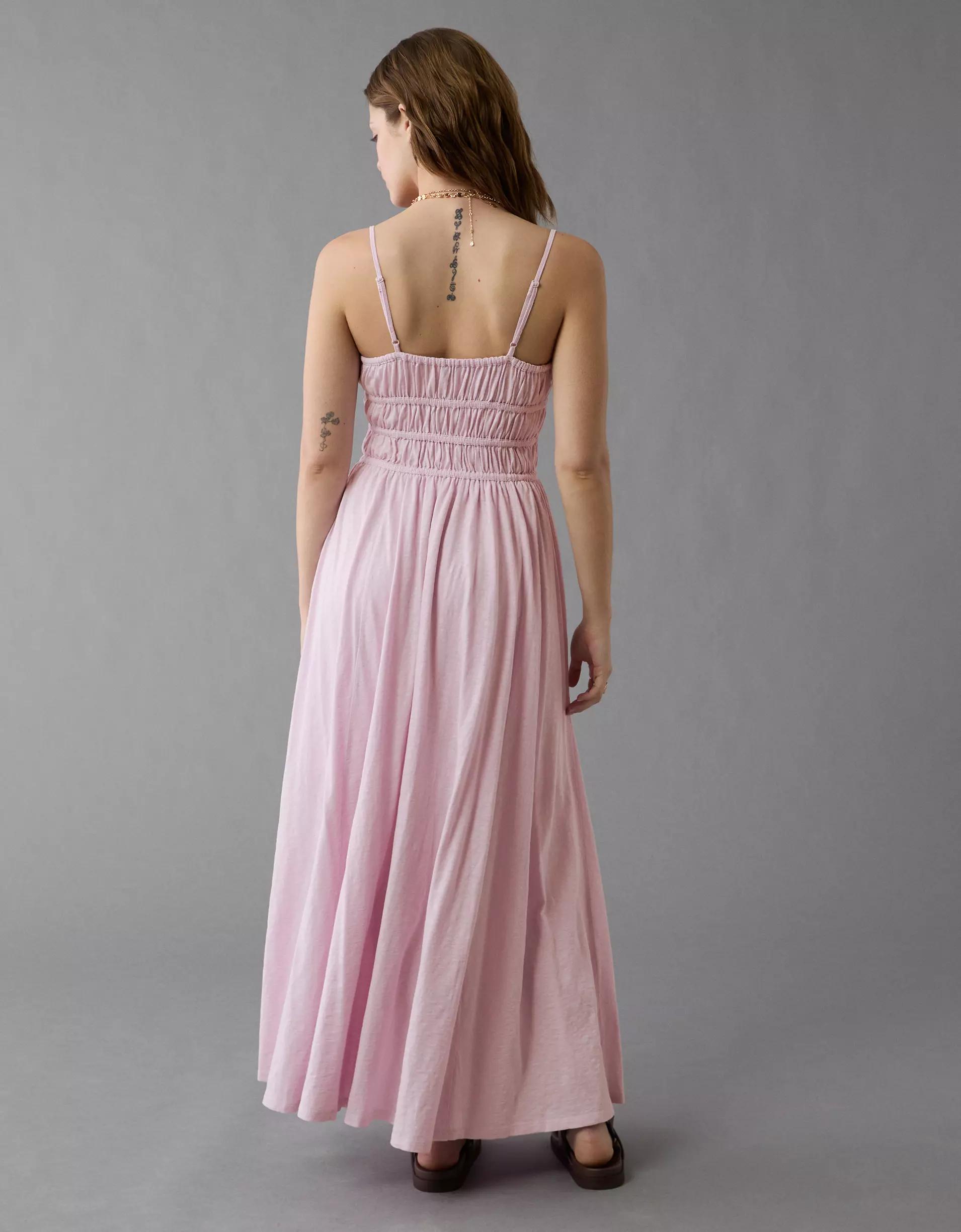 AE Sunchaser Knit Smocked Bodice Midi Dress Product Image