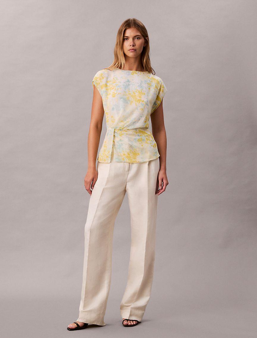 Chiffon Printed Twist Front Blouse Product Image