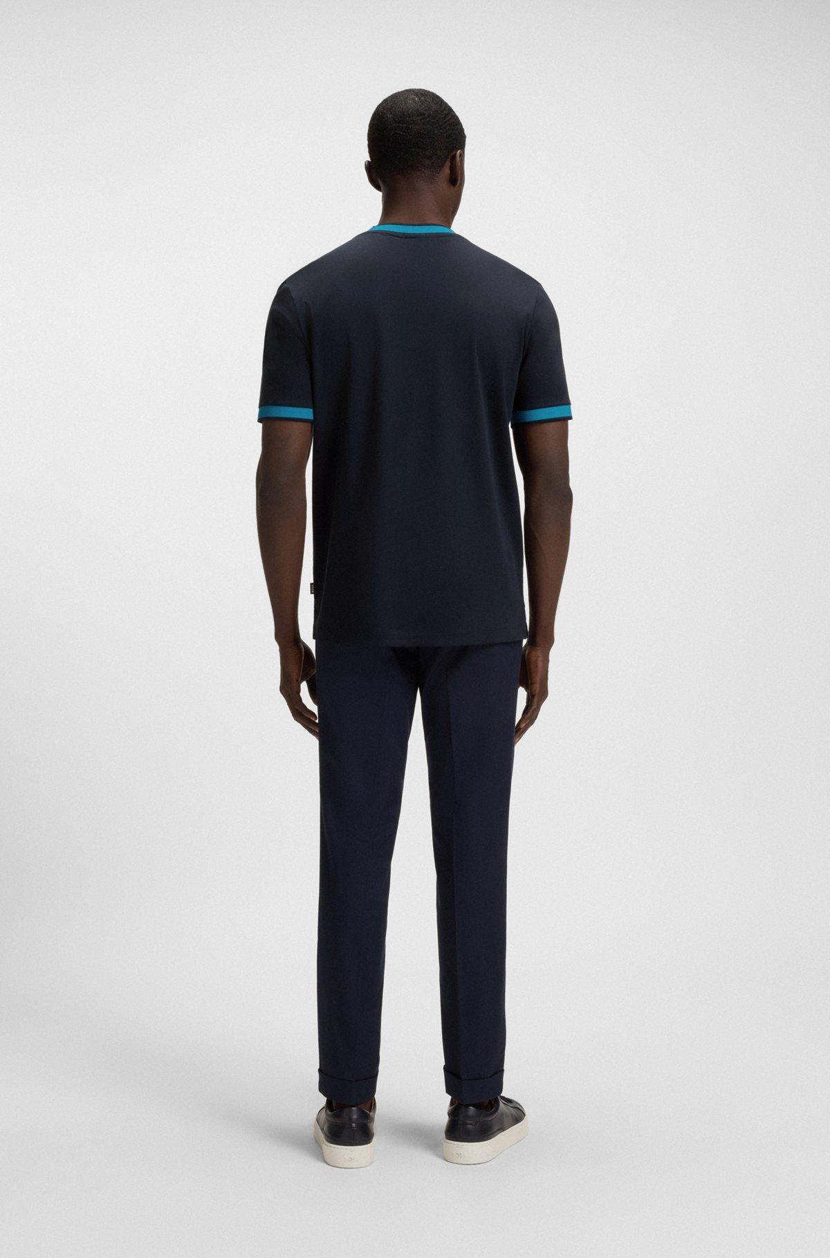 Mercerized-cotton T-shirt with two-tone monograms Product Image