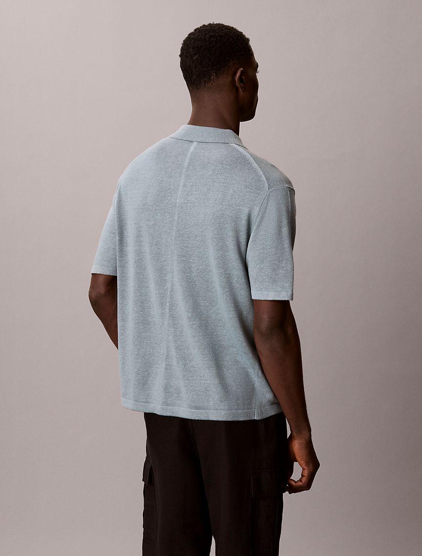 Linen Blend Polo Sweater Product Image