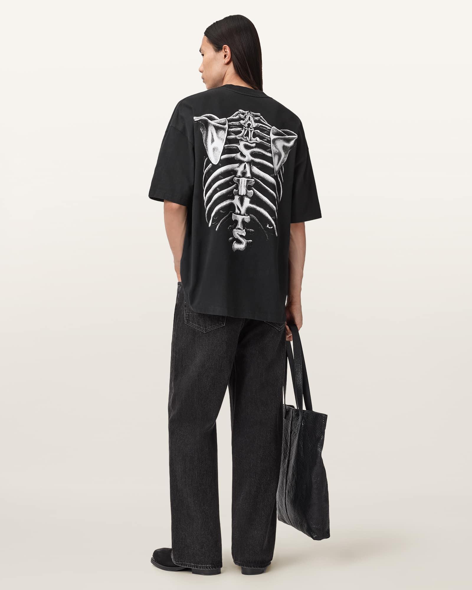 Anatomica Oversized T-Shirt Washed Black | ALLSAINTS US Product Image