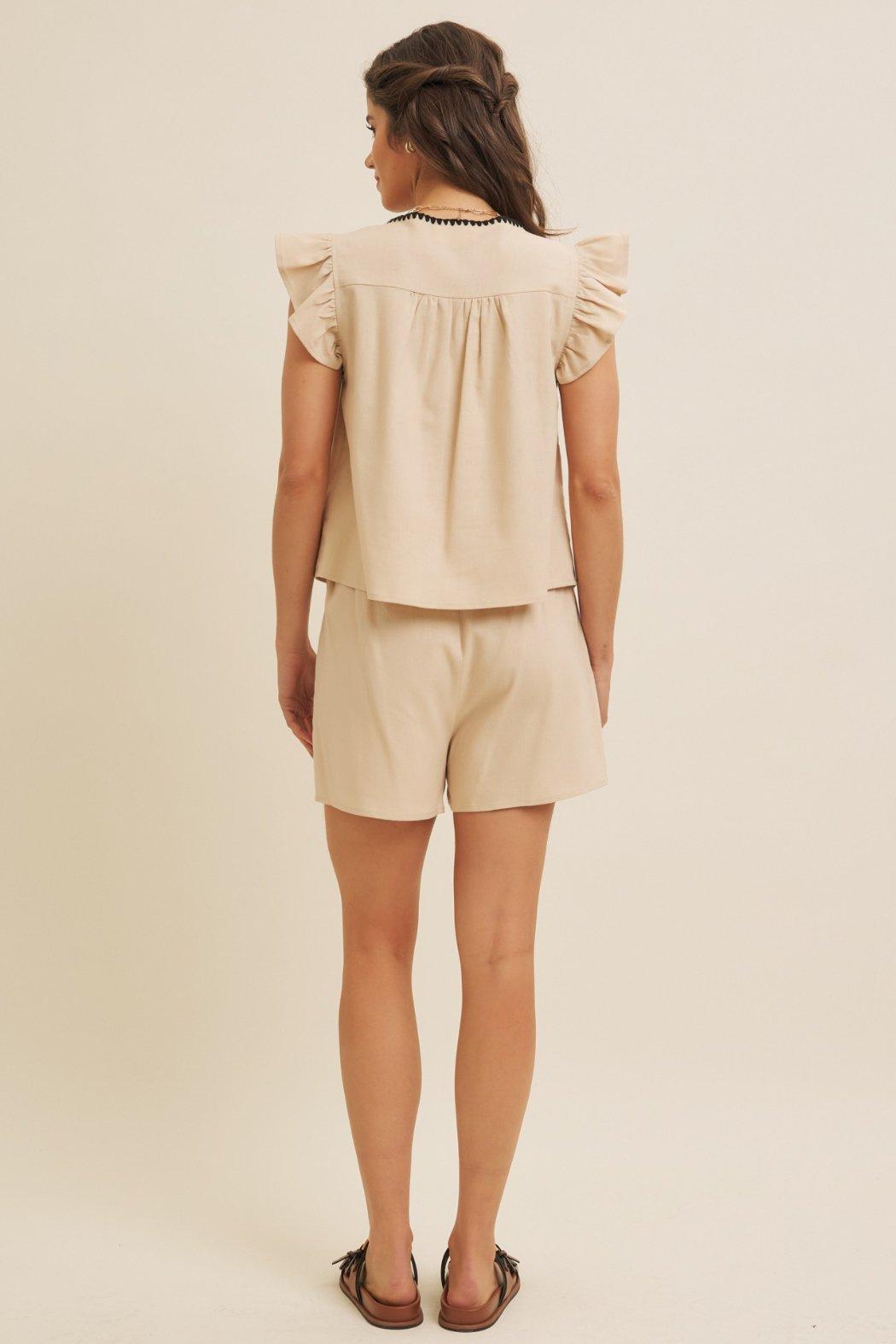 Flutter Slv Stitch Det Top Product Image