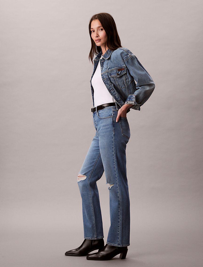High Rise Straight Jeans Product Image