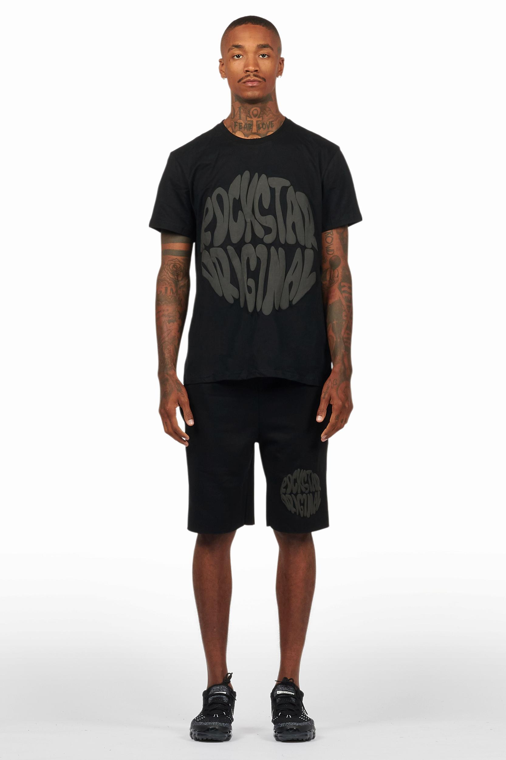 Thierry Black/Black T-Shirt/Short Set Male Product Image