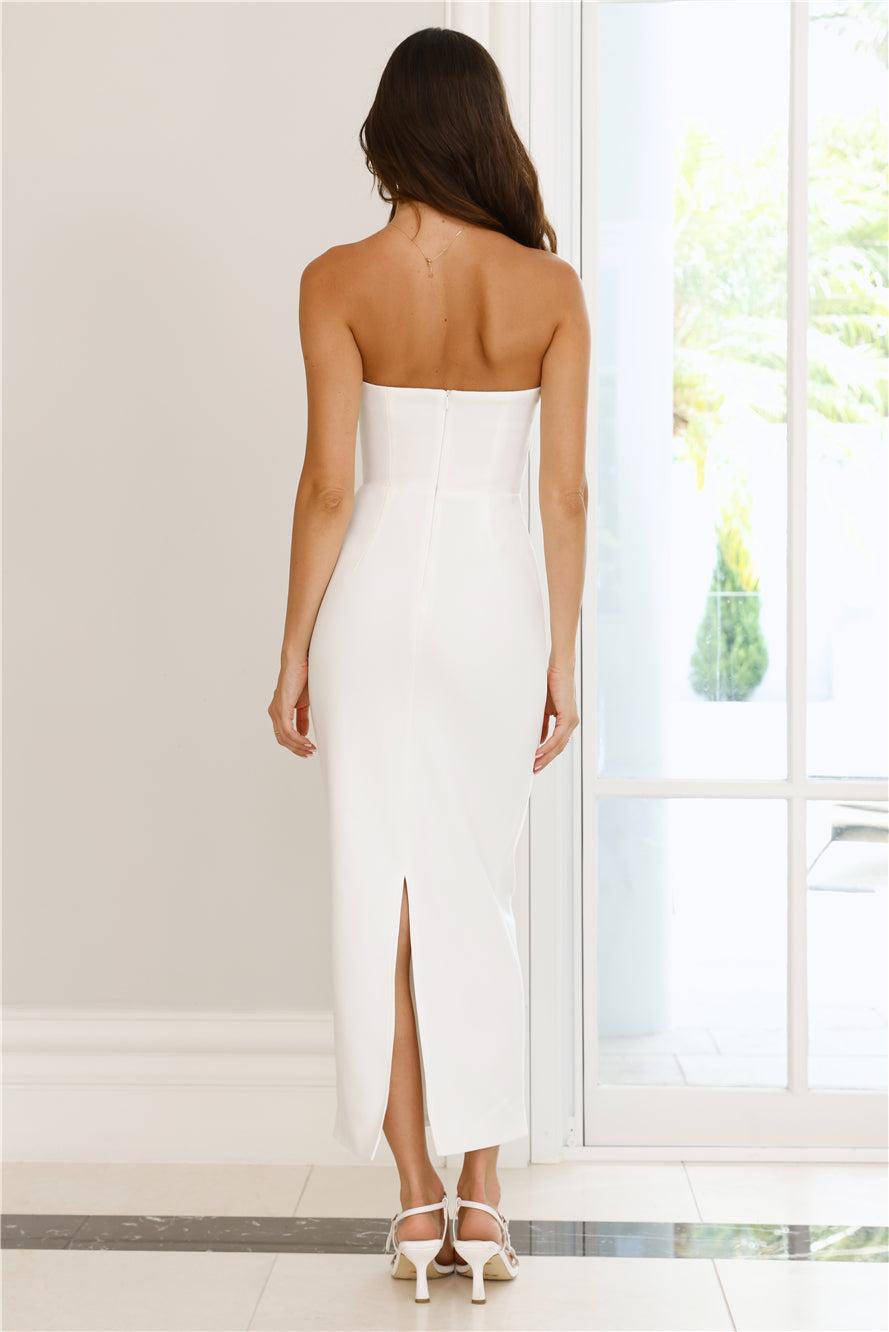 Serenade Of Love Strapless Maxi Dress White Product Image