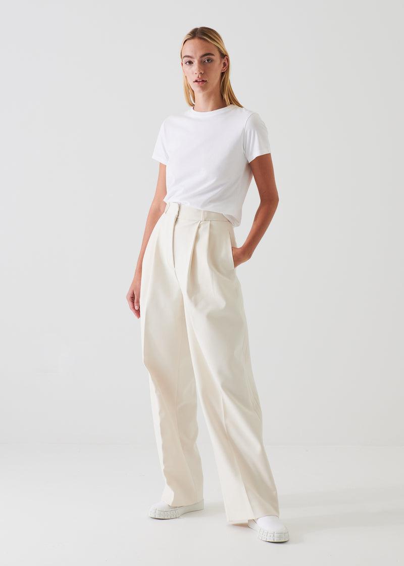 Patrick Assaraf Women's PIMA COTTON STRETCH SLIM T-SHIRT Product Image