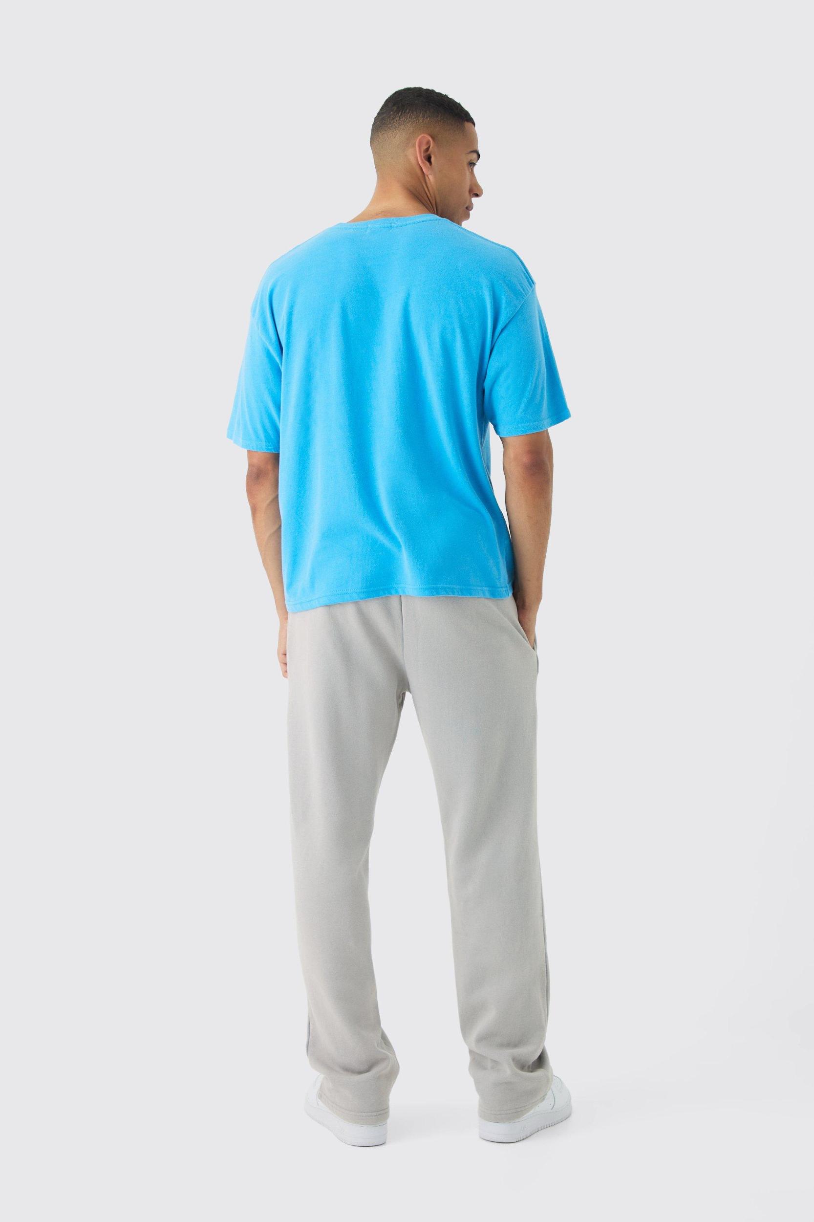 Oversized Boxy Washed Homme Print T-Shirt | boohooMAN USA Product Image