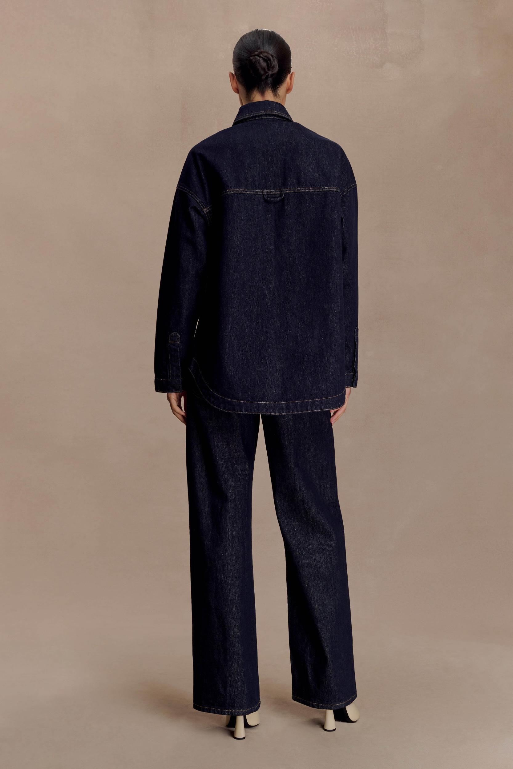 Lioda Oversized Denim Shirt - Washed Indigo Blue Product Image