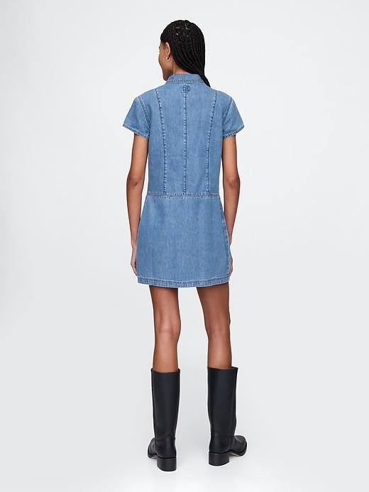 UltraSoft Denim Mini Shift Dress Product Image