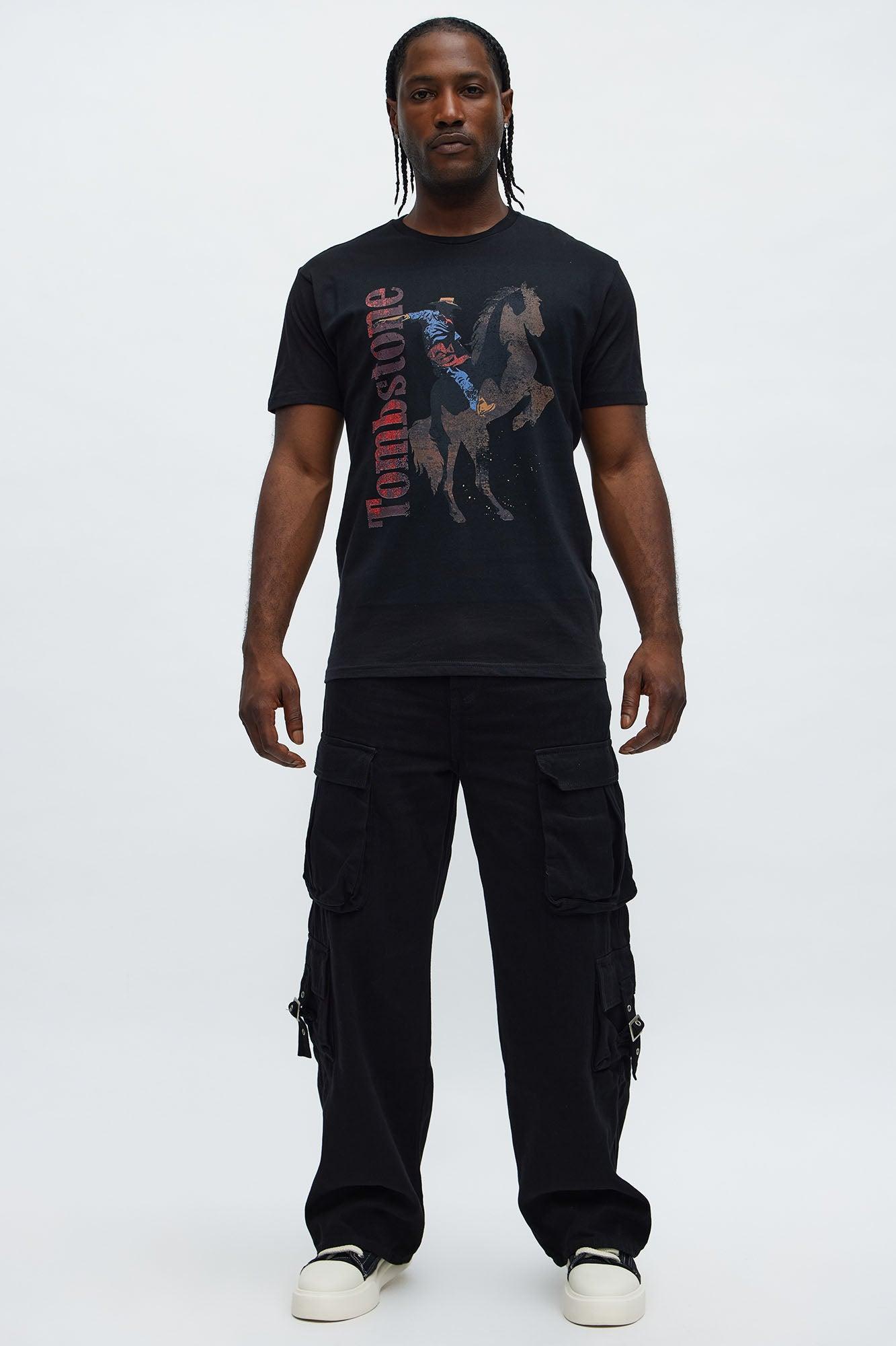 Tombstone Cowboy Short Sleeve Tee - Black Male Product Image
