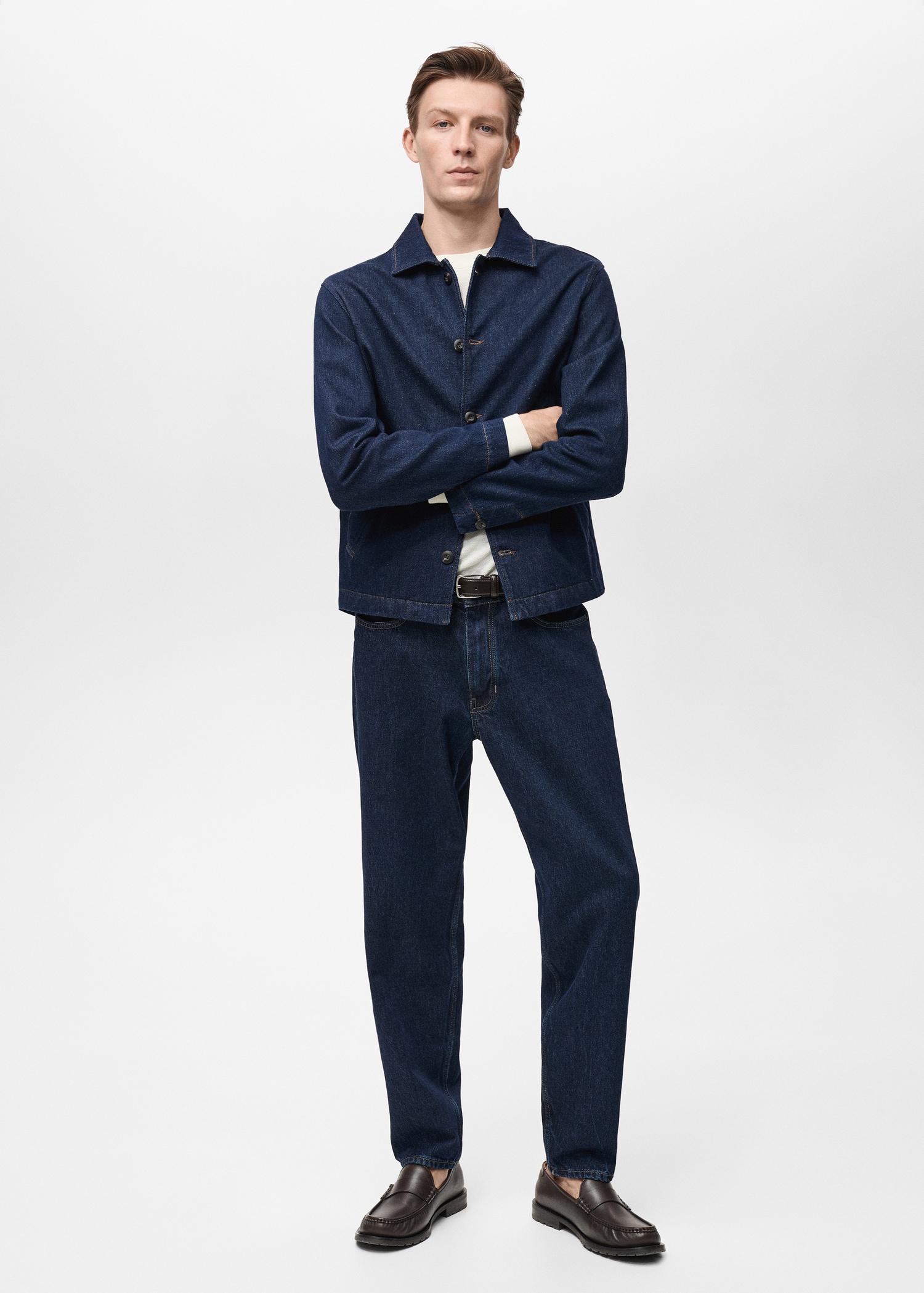 Regular-fit denim overshirt - Men | MANGO USA Product Image
