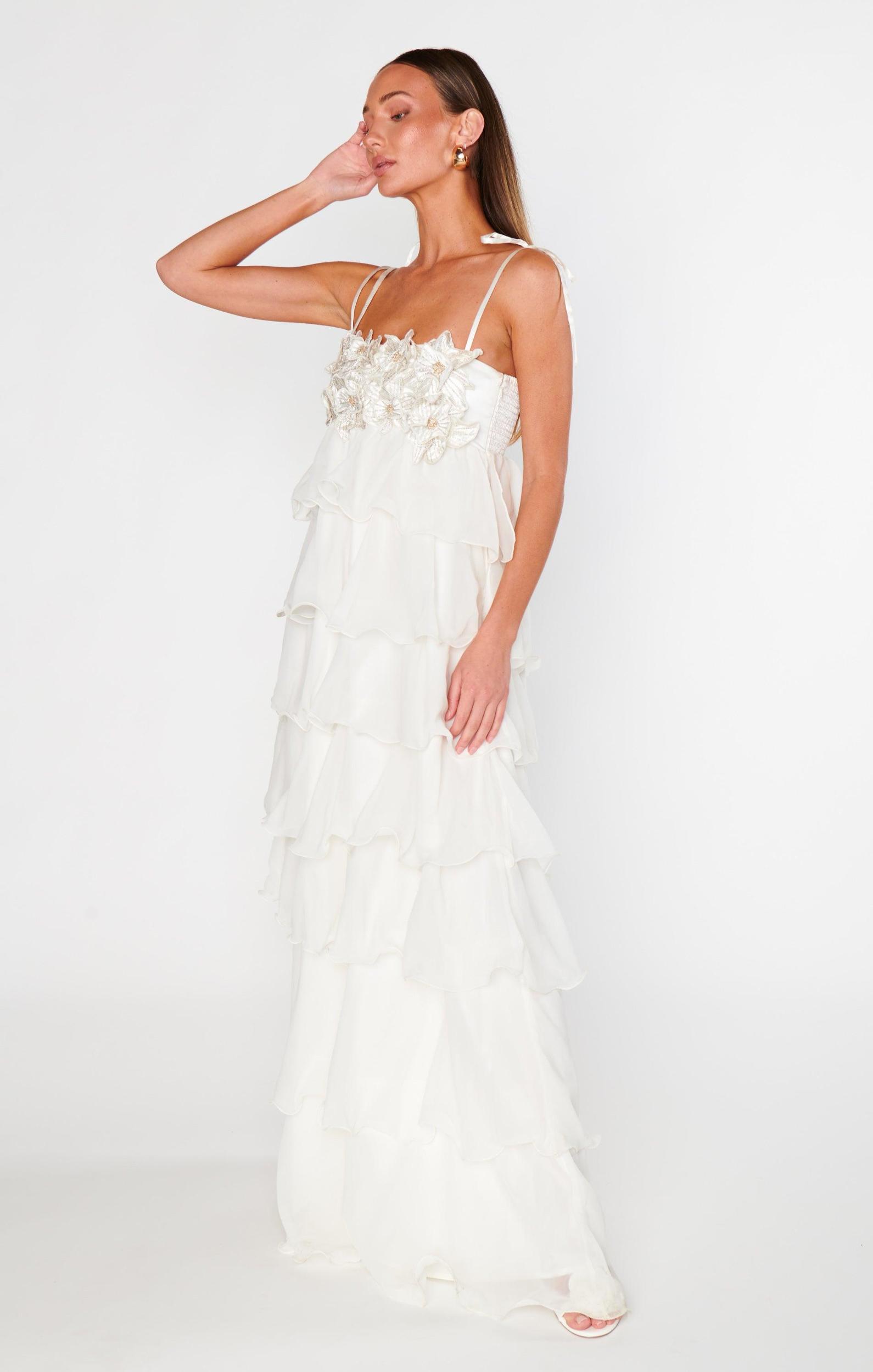 Gabriella Maxi Dress ~ White Enchanted Embellishment Product Image