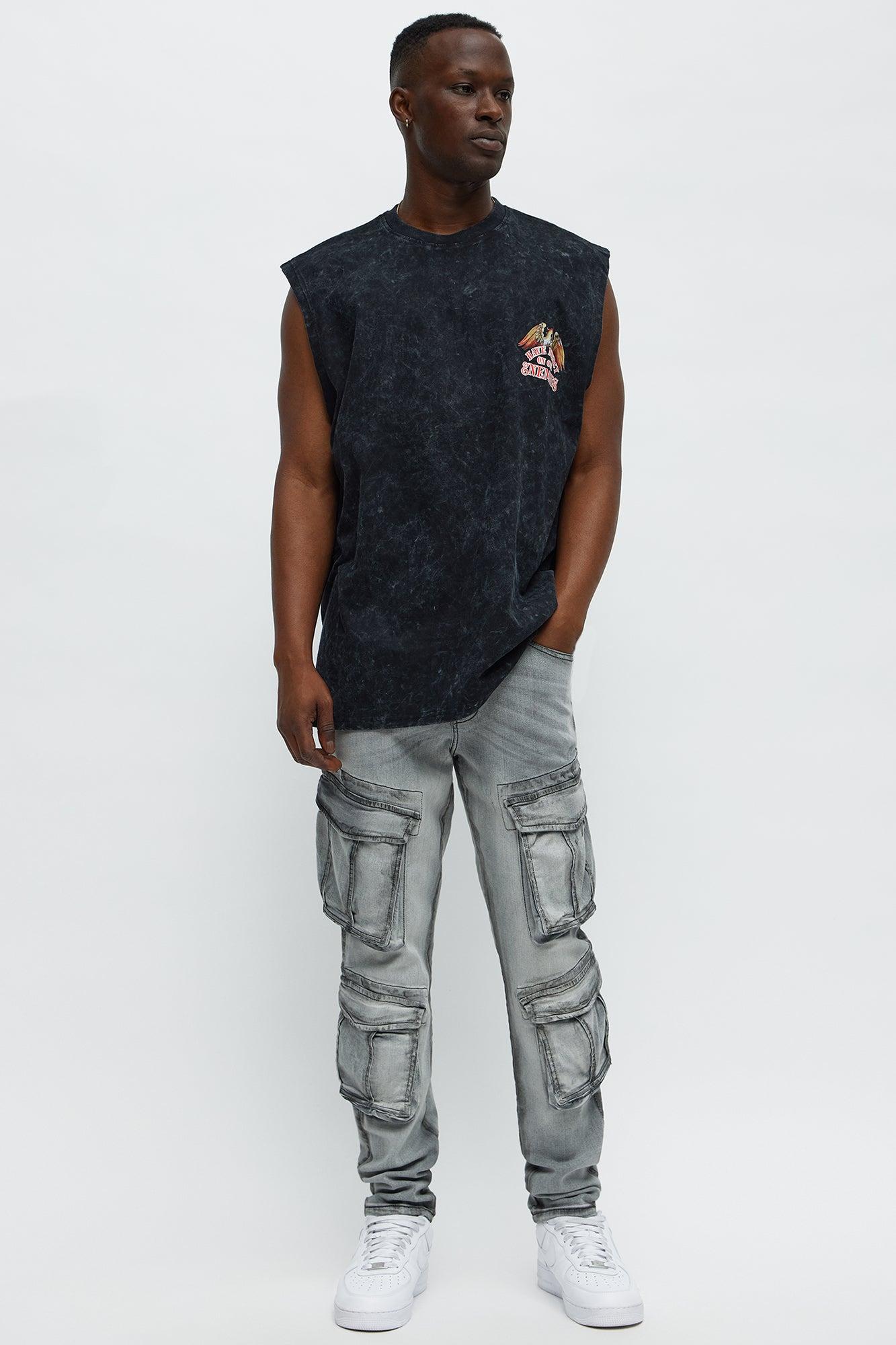 Built For Chaos Muscle Tee - Grey Product Image