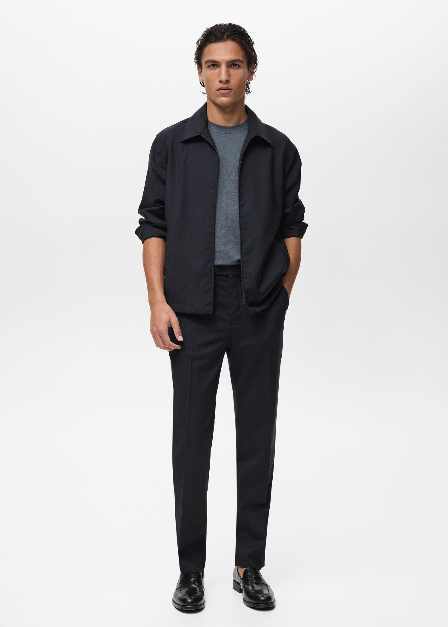 Cold wool jacket with shirt collar - Men | MANGO USA Product Image