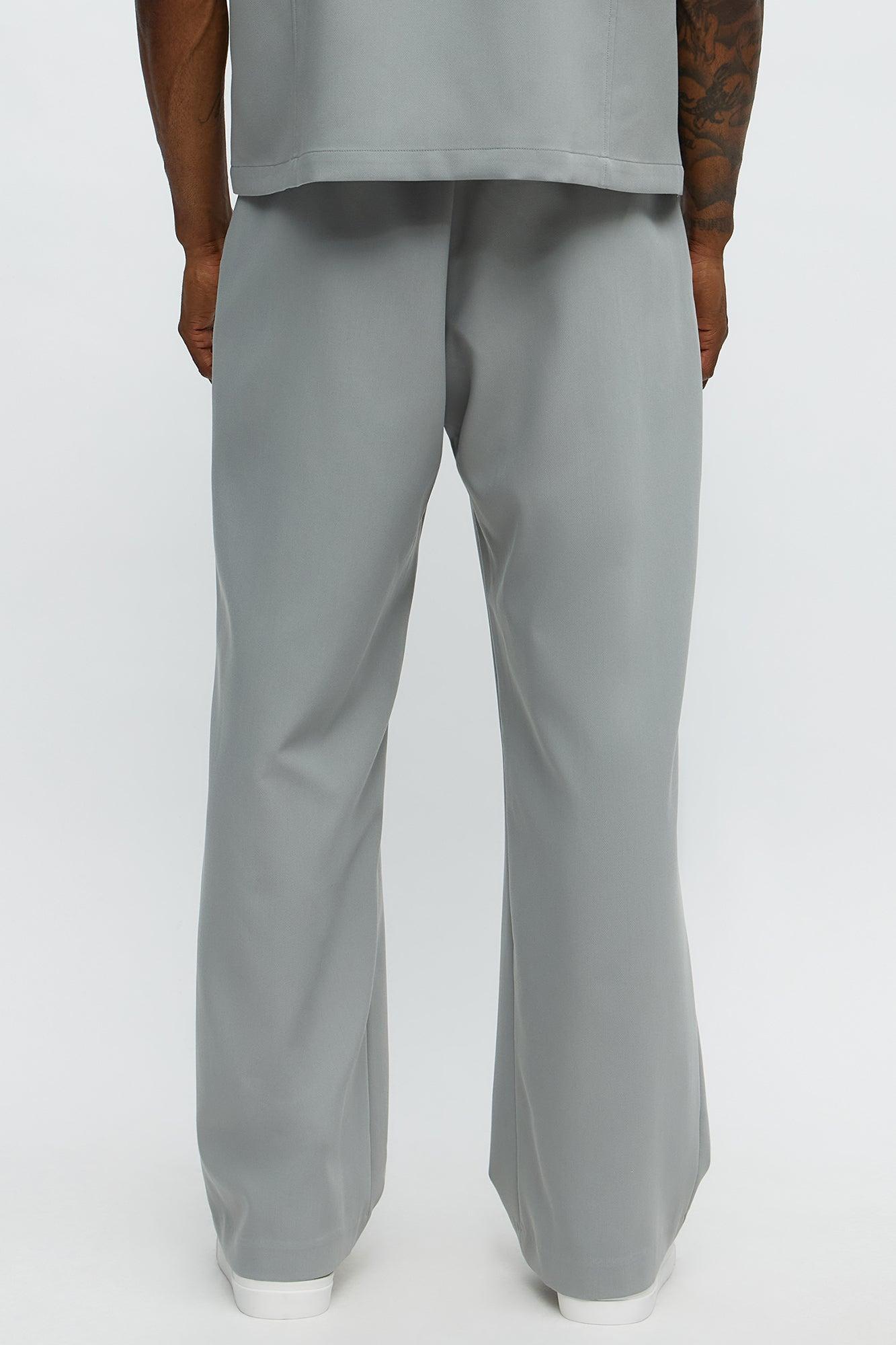 Ronan High Waisted Pleated Trousers - Grey Male Product Image