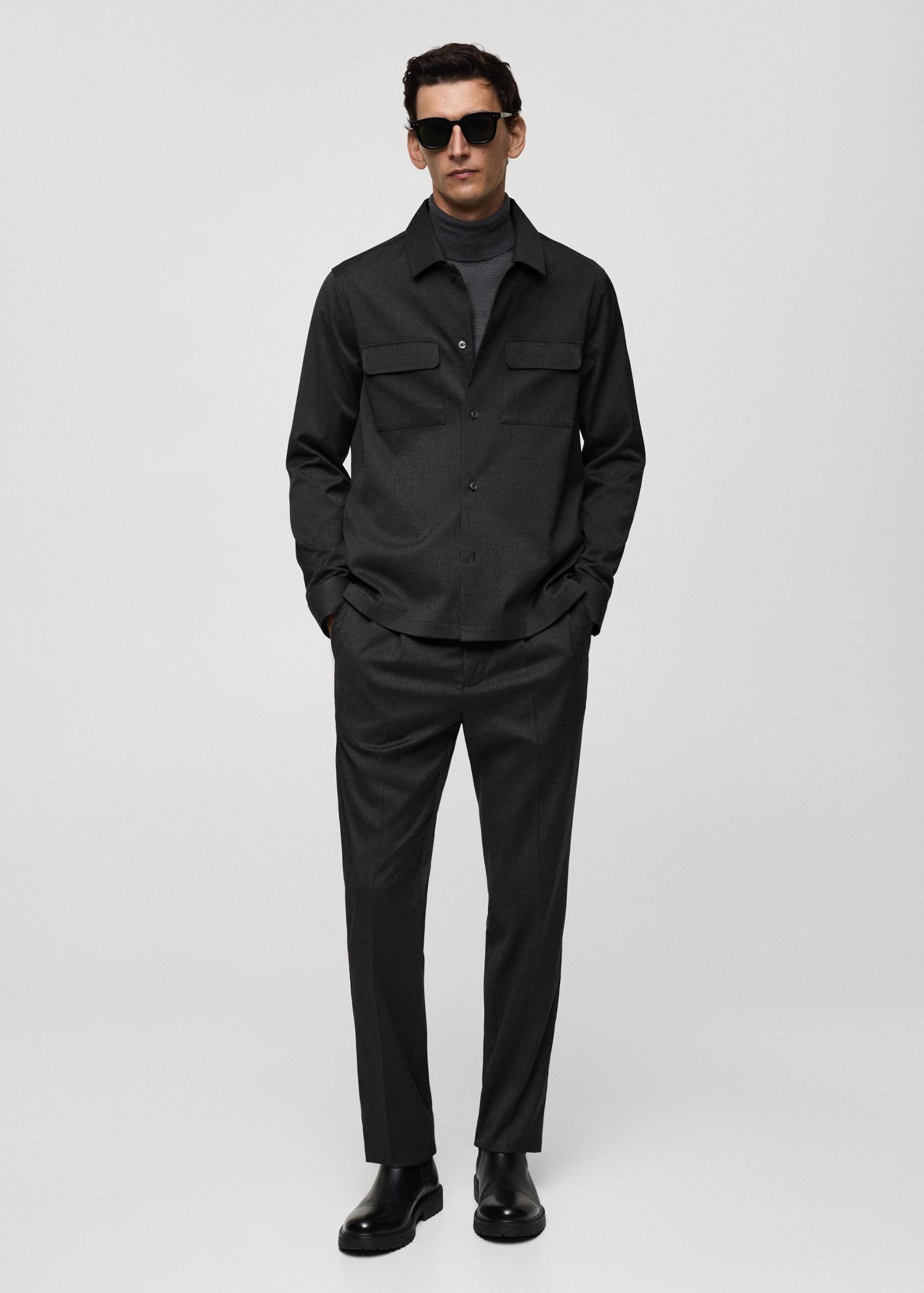 Slim-fit overshirt with pockets - Men | MANGO USA Product Image