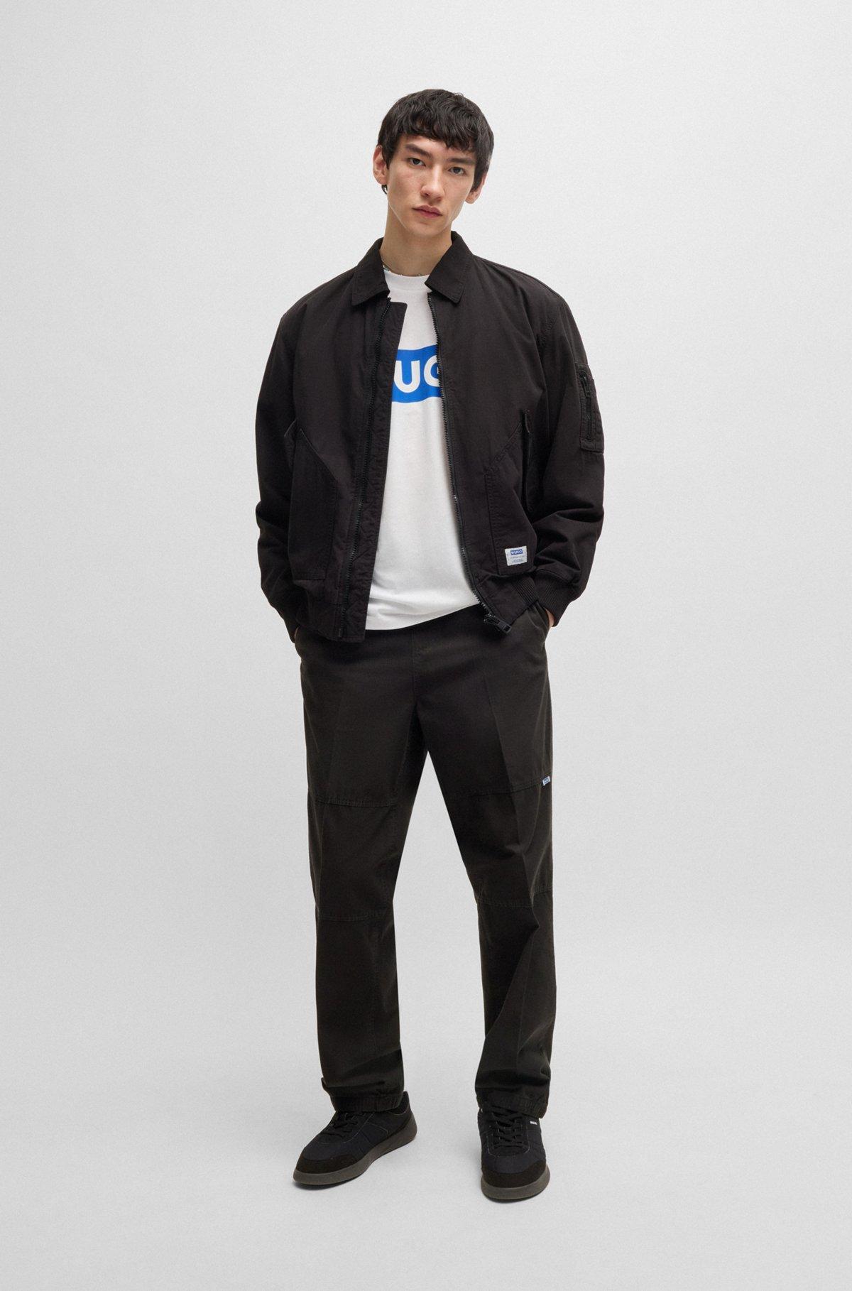 Tapered-fit tracksuit bottoms in ripstop cotton Product Image
