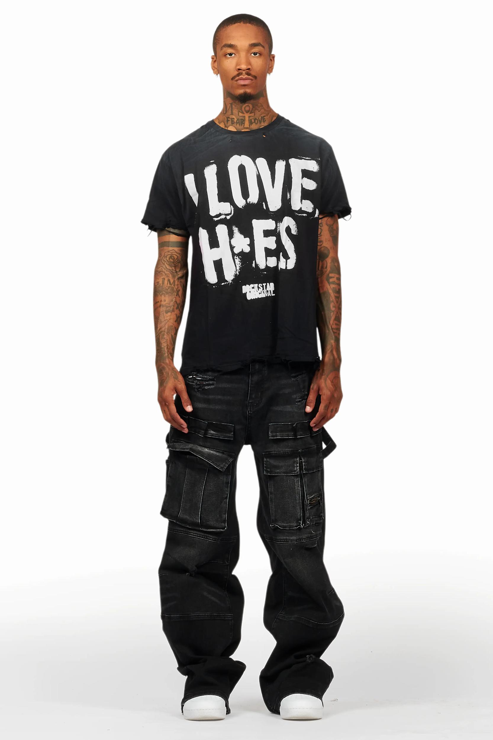 Banyan Black T-Shirt & Burain Baggy Fit Jean Bundle Male Product Image