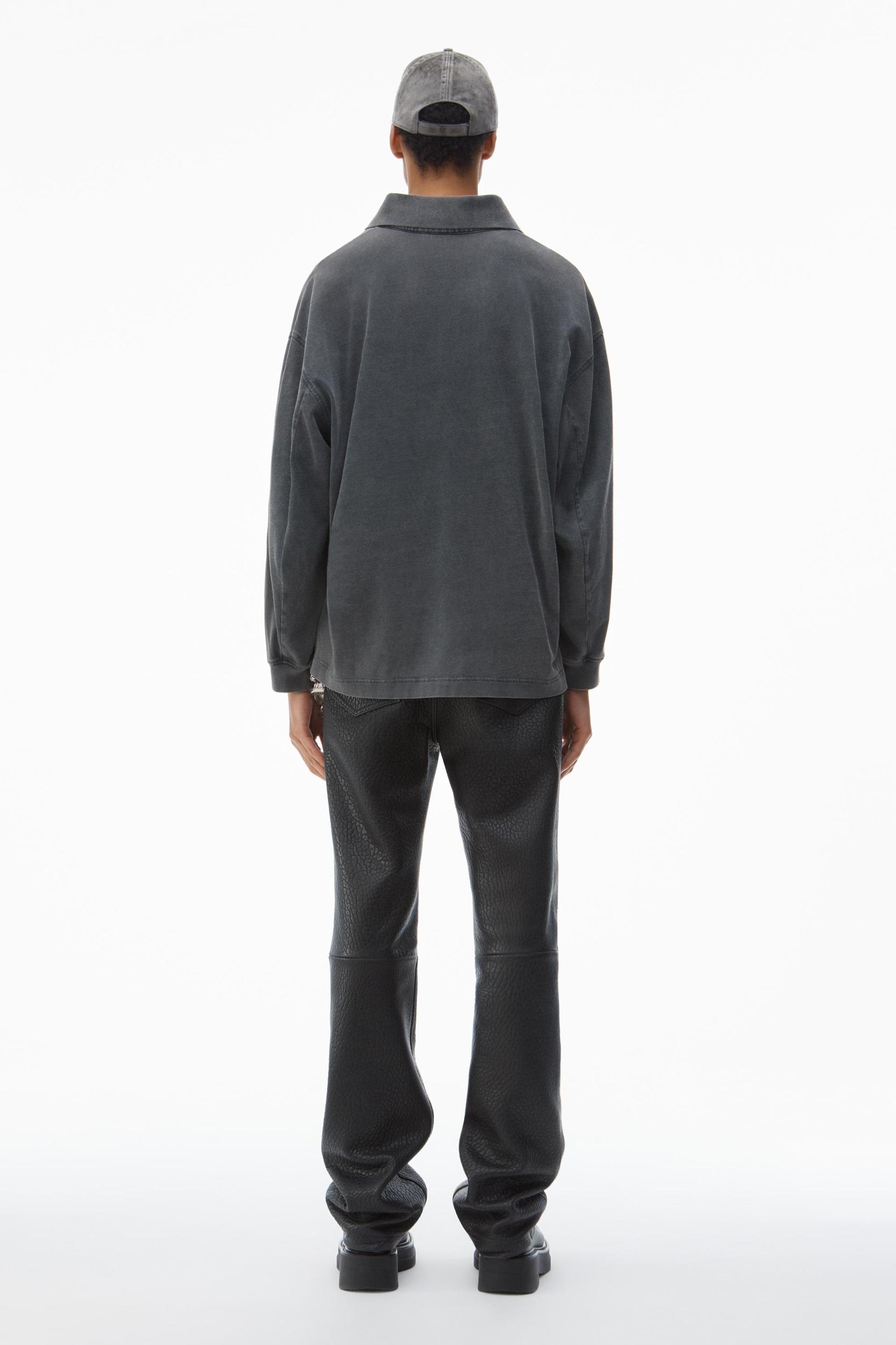 Men's Long-sleeve Polo Tee In Cotton Jersey Product Image