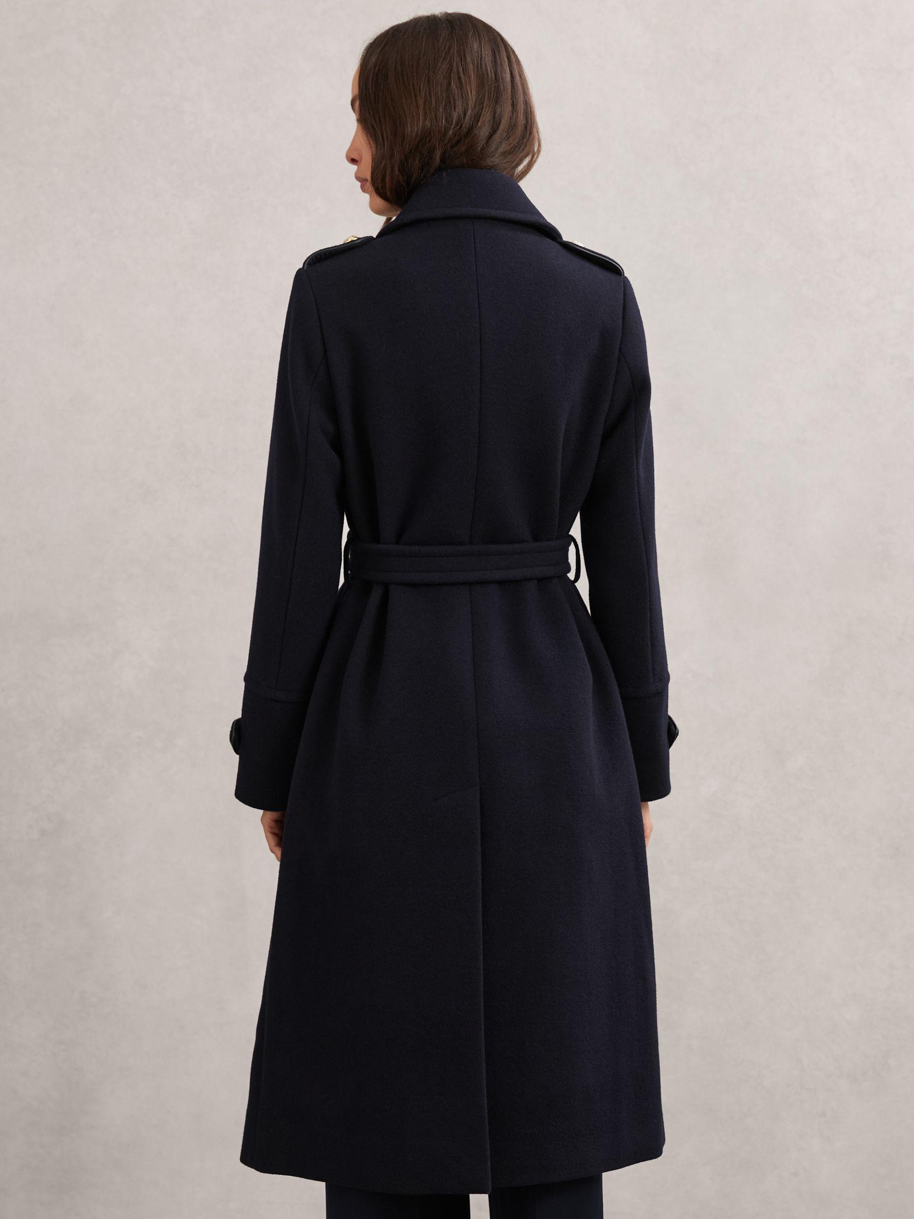 Petite Wool-Blend Double-Breasted Coat in Navy Product Image