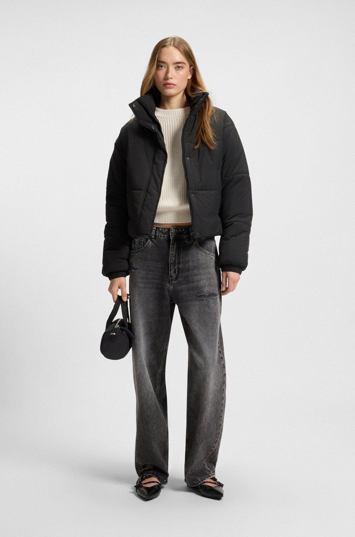 HUGO - Relaxed-fit padded jacket with water-repellent outer - Black Product Image