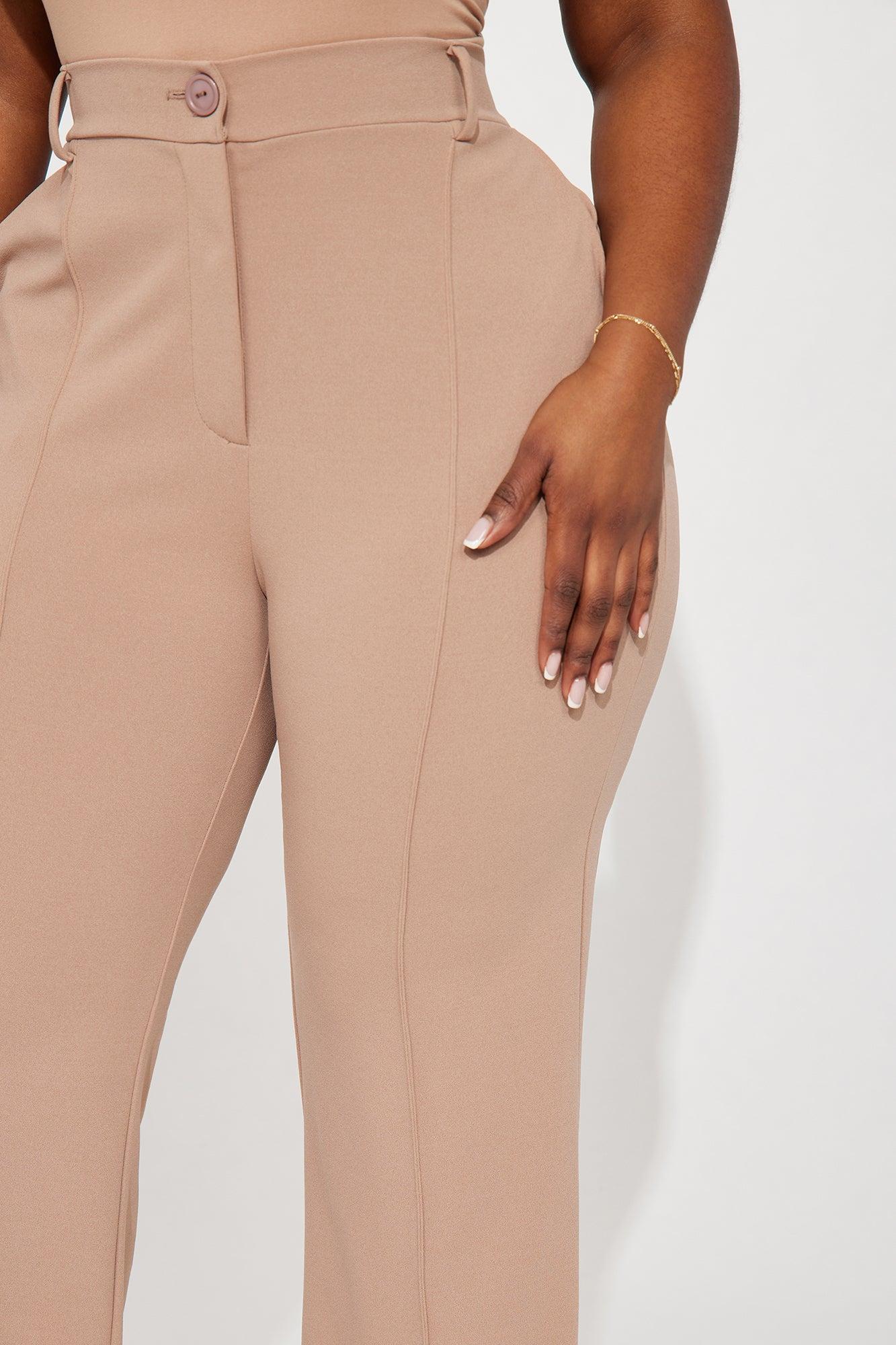 Heidi Wide Leg Trouser Pant - Taupe Product Image