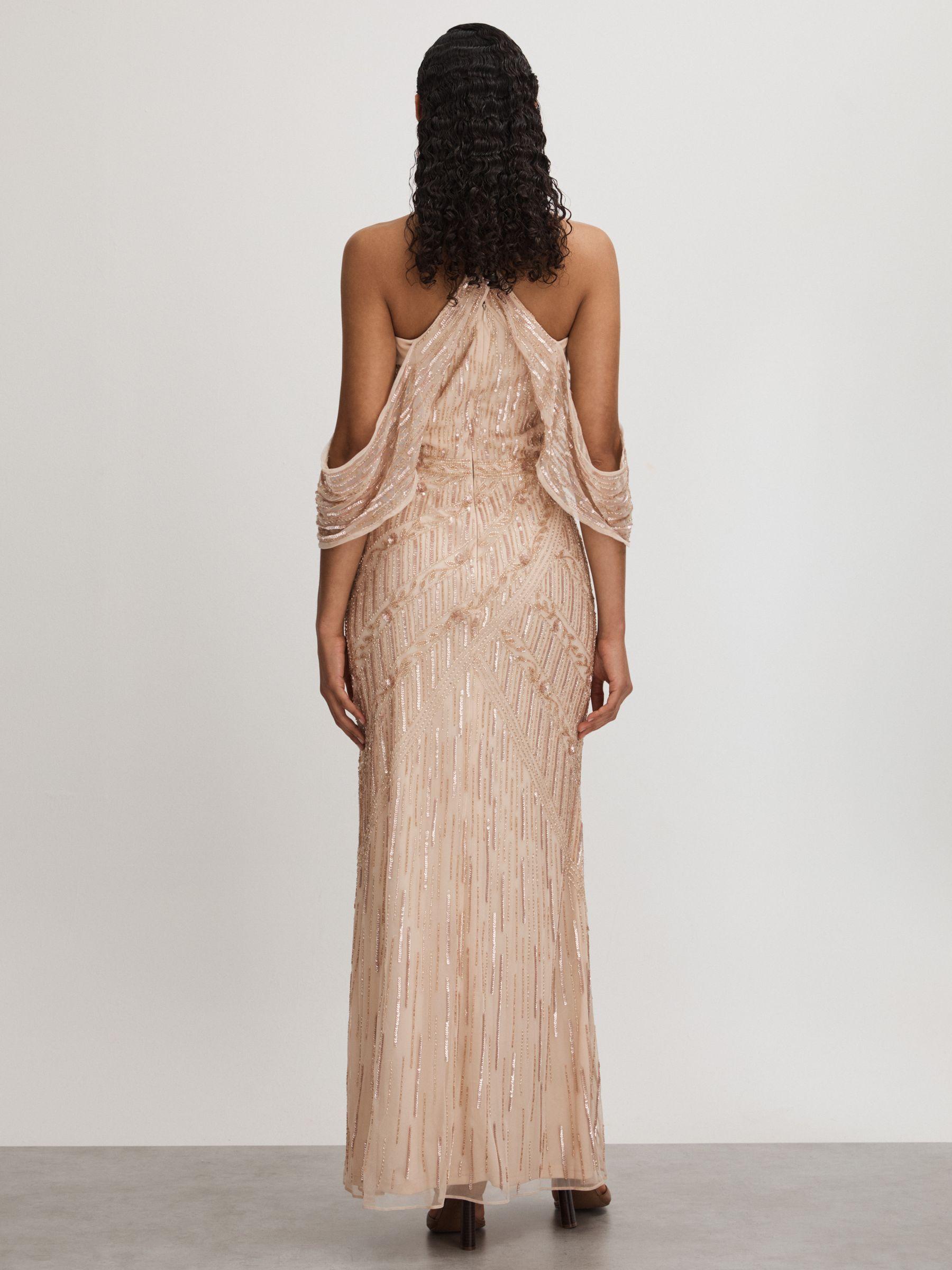 Ava Nude Raishma Nude Embellished Cross Front Maxi Dress Product Image