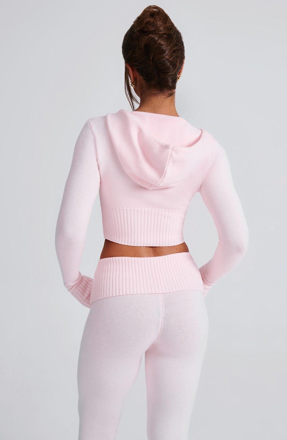 Portia Knit Hoodie - Pink Product Image