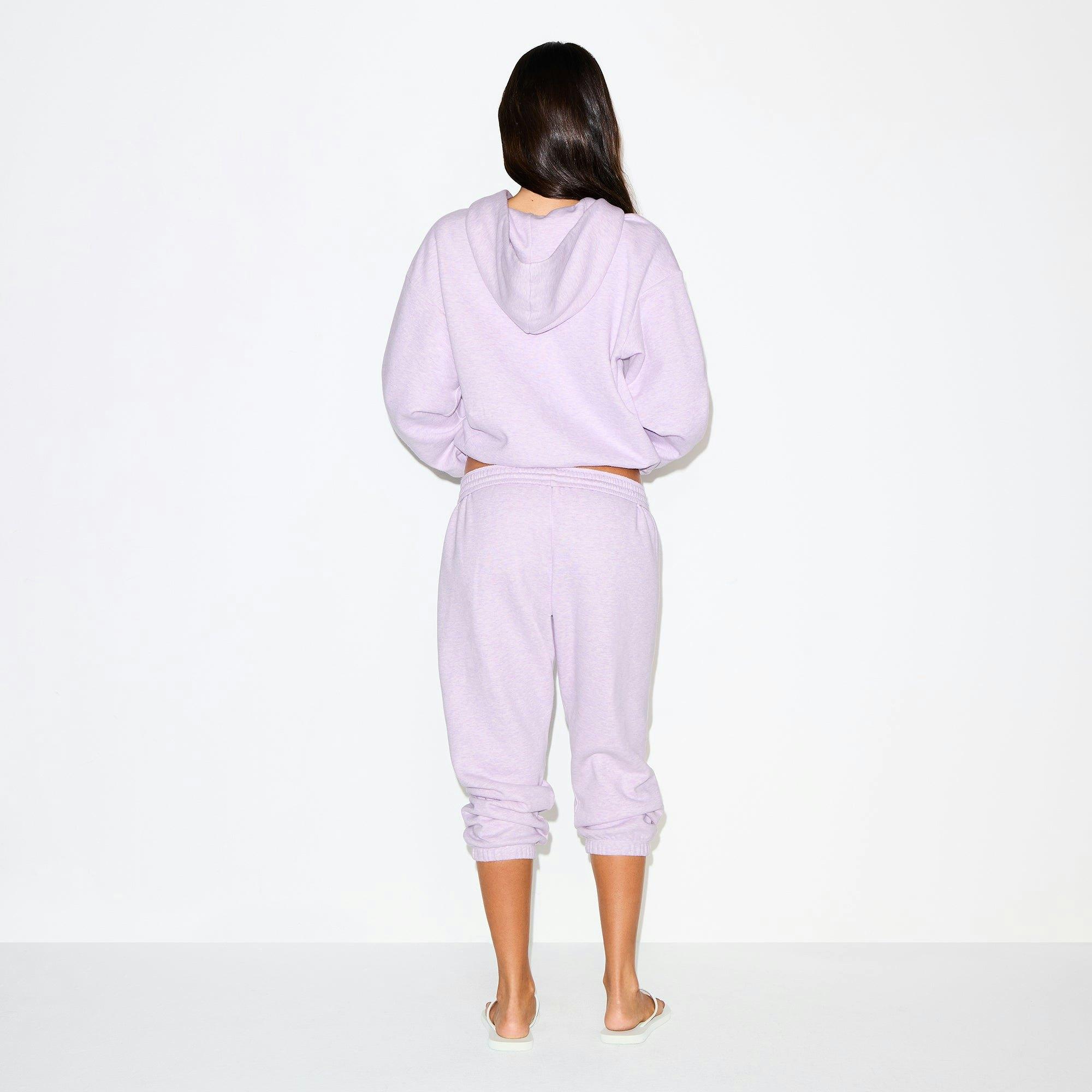 COTTON FLEECE FOLDOVER MINI SKIRT | PURPLE HEATHER Product Image