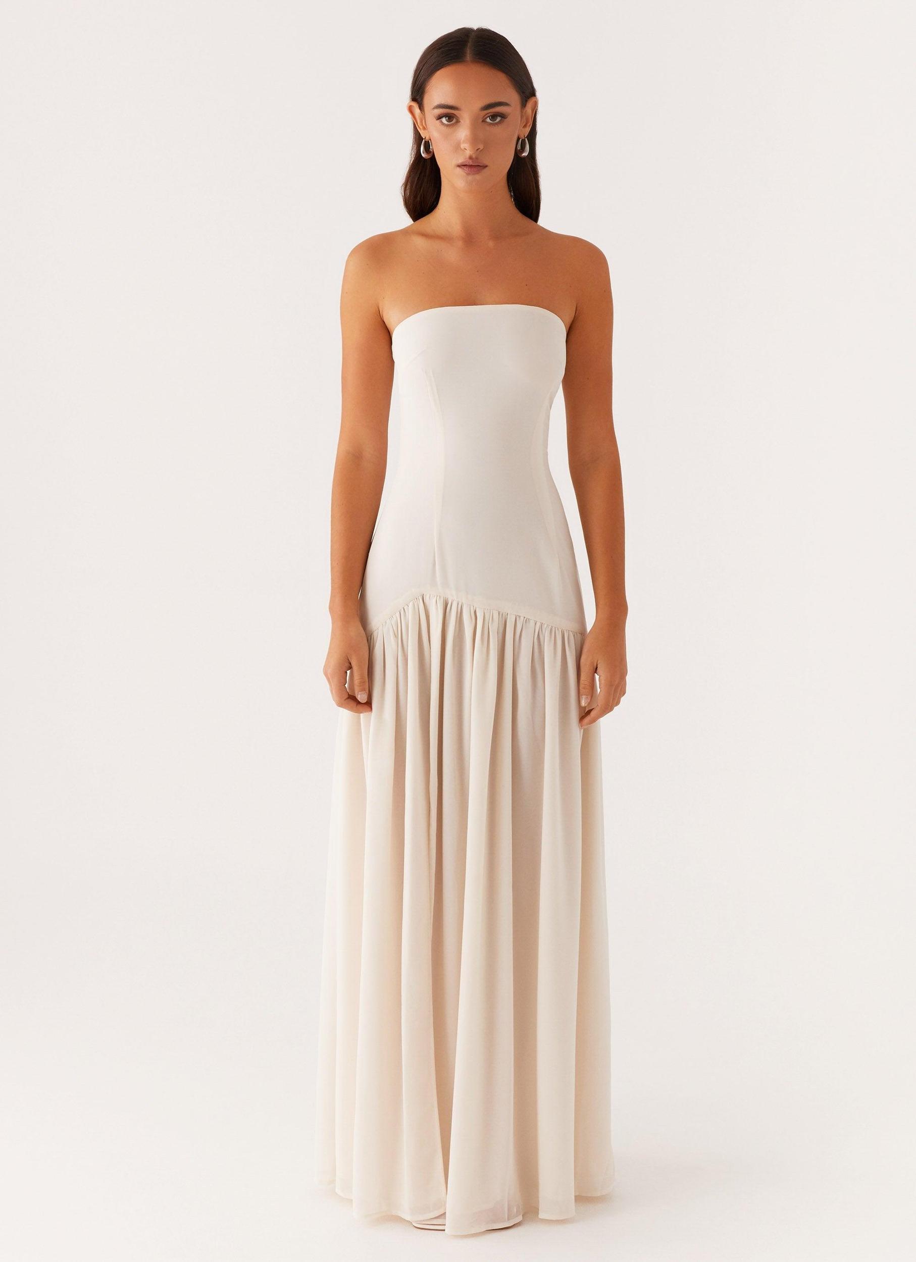 Eden Strapless Maxi Dress - Ivory Product Image