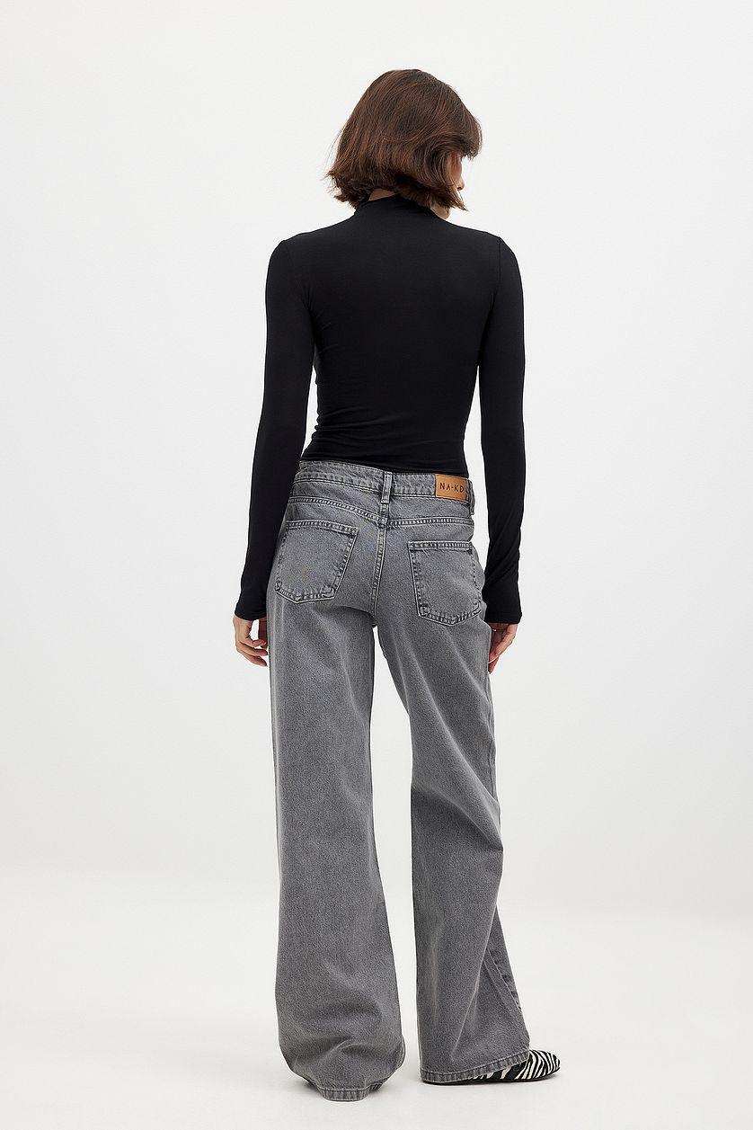 Mid Waist Straight Denim Product Image