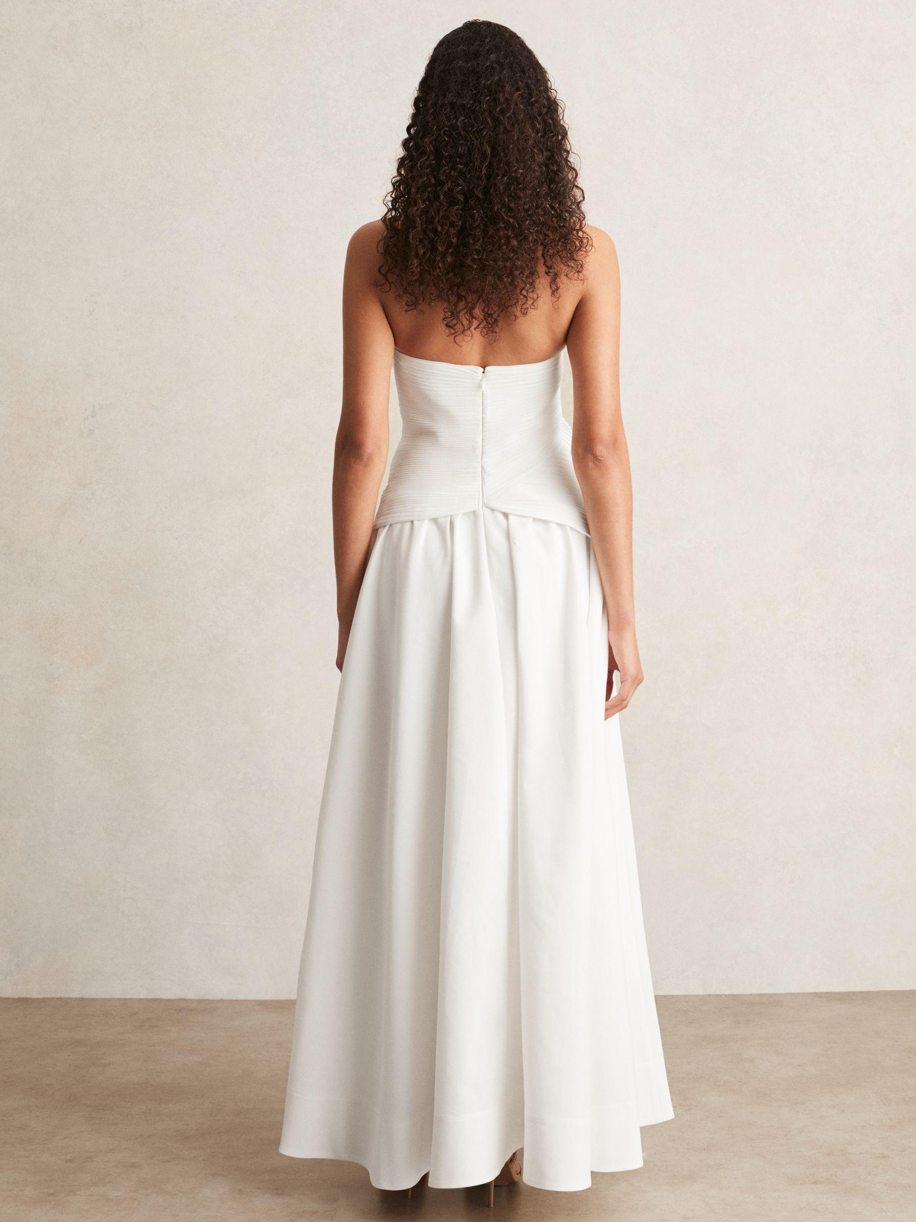 Acler Ivory Plissé Fan Strapless Maxi Dress in Ivory Product Image