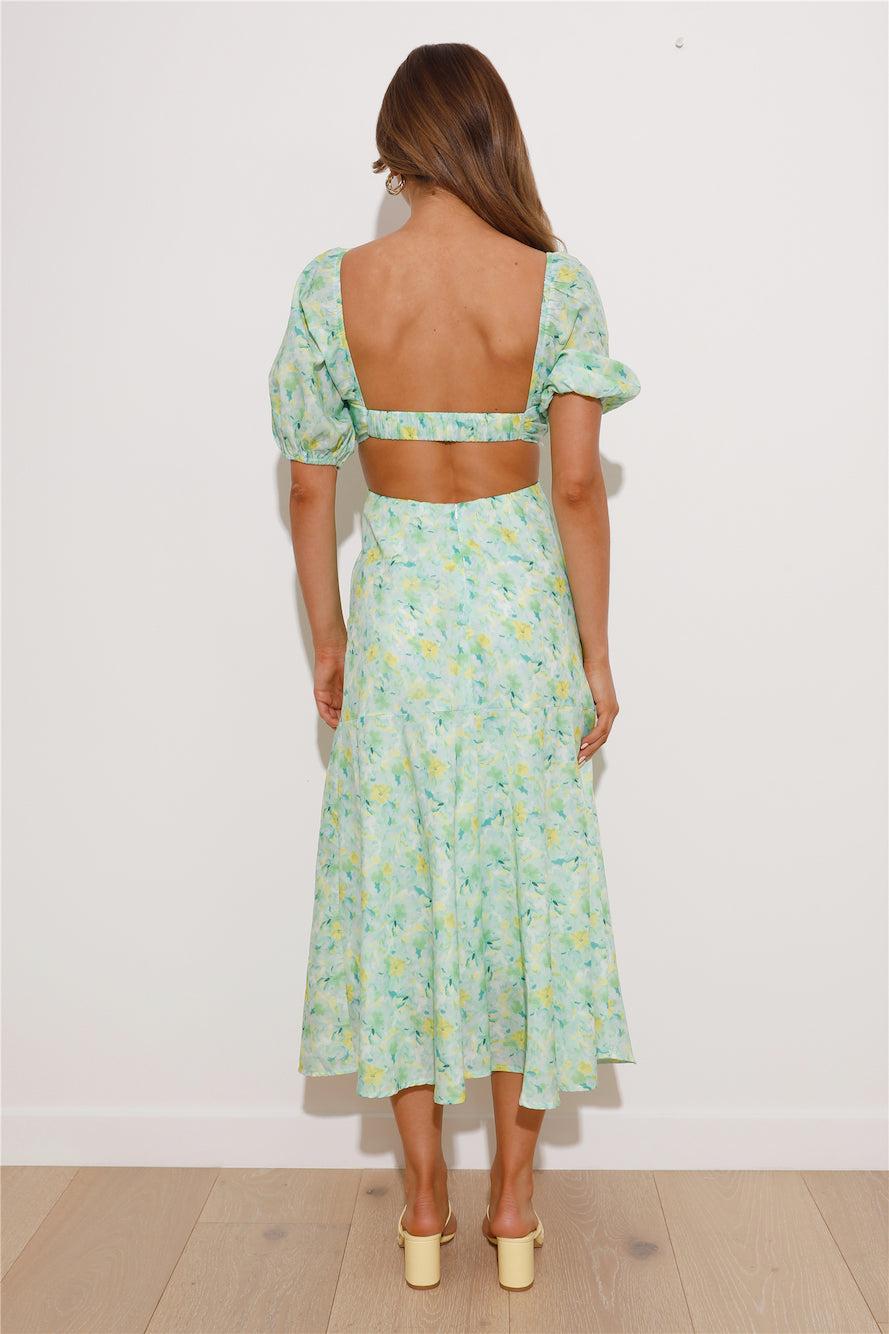 Brunch Day Midi Dress Green Product Image